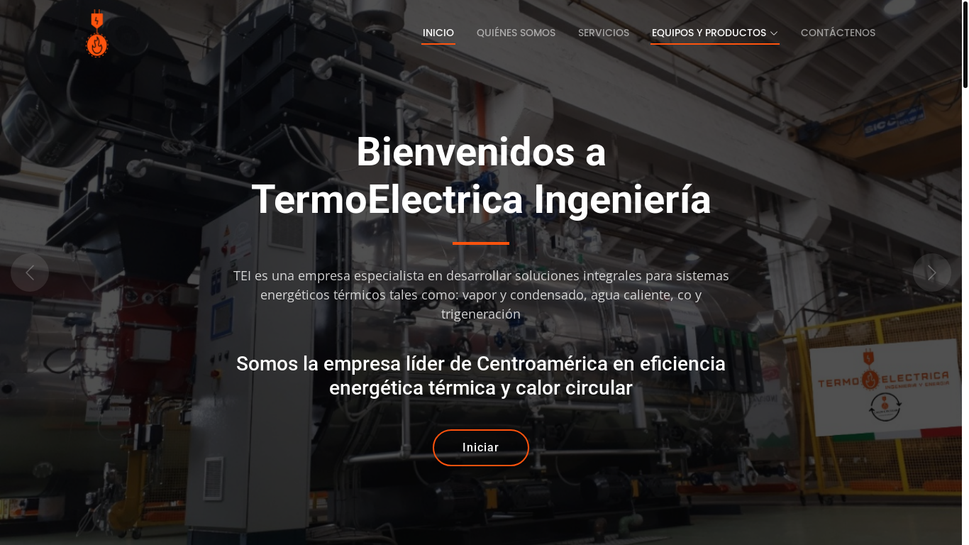 website screenshot of https://termoelectricacr.com/