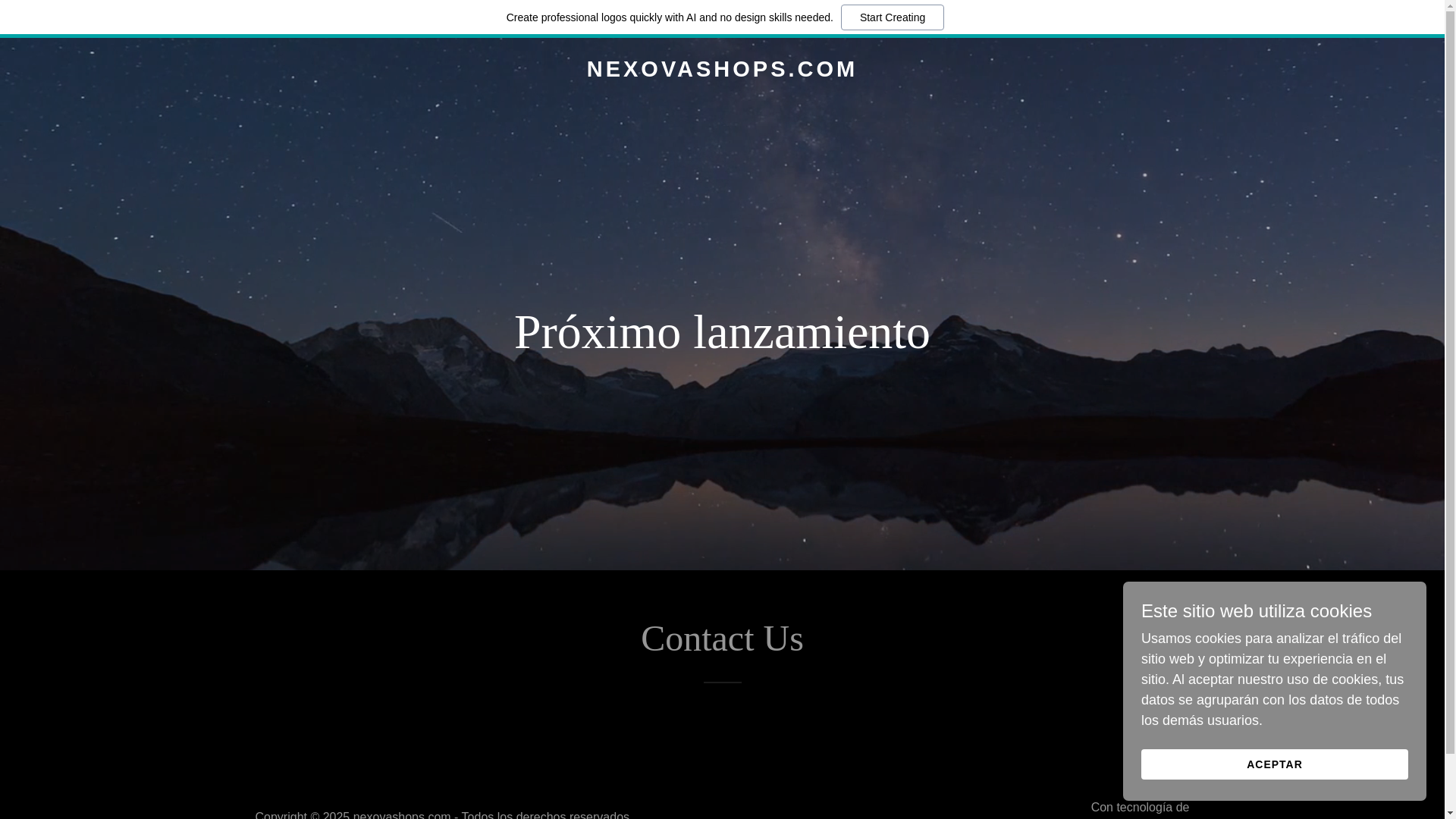 website screenshot of https://nexovashops.com/