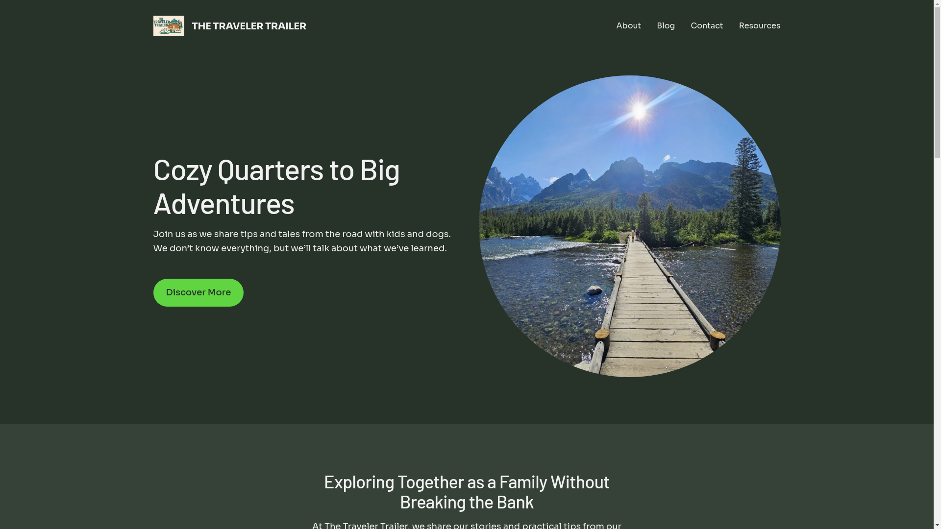 website screenshot of https://thetravelertrailer.com/