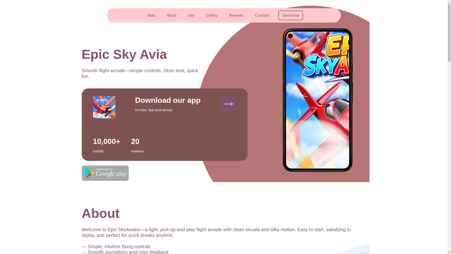 website screenshot of https://playaviator.space/