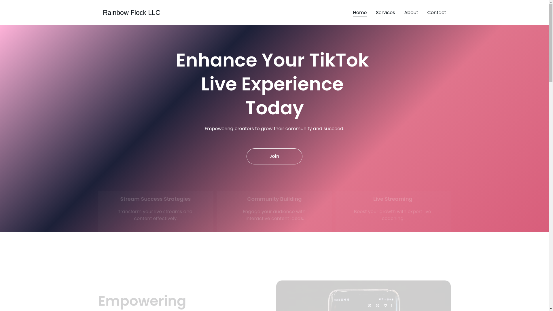website screenshot of https://rainbowflockllc.com/