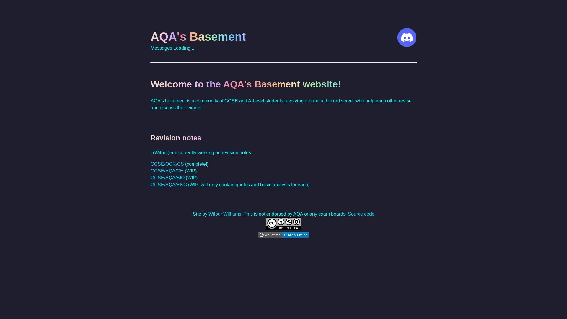 website screenshot of https://aqasbasement.pages.dev/