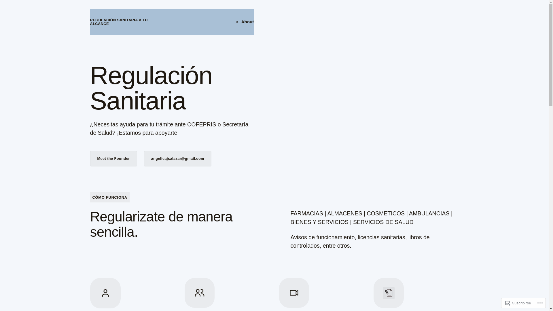 website screenshot of https://regulacionsanitariamty.com/