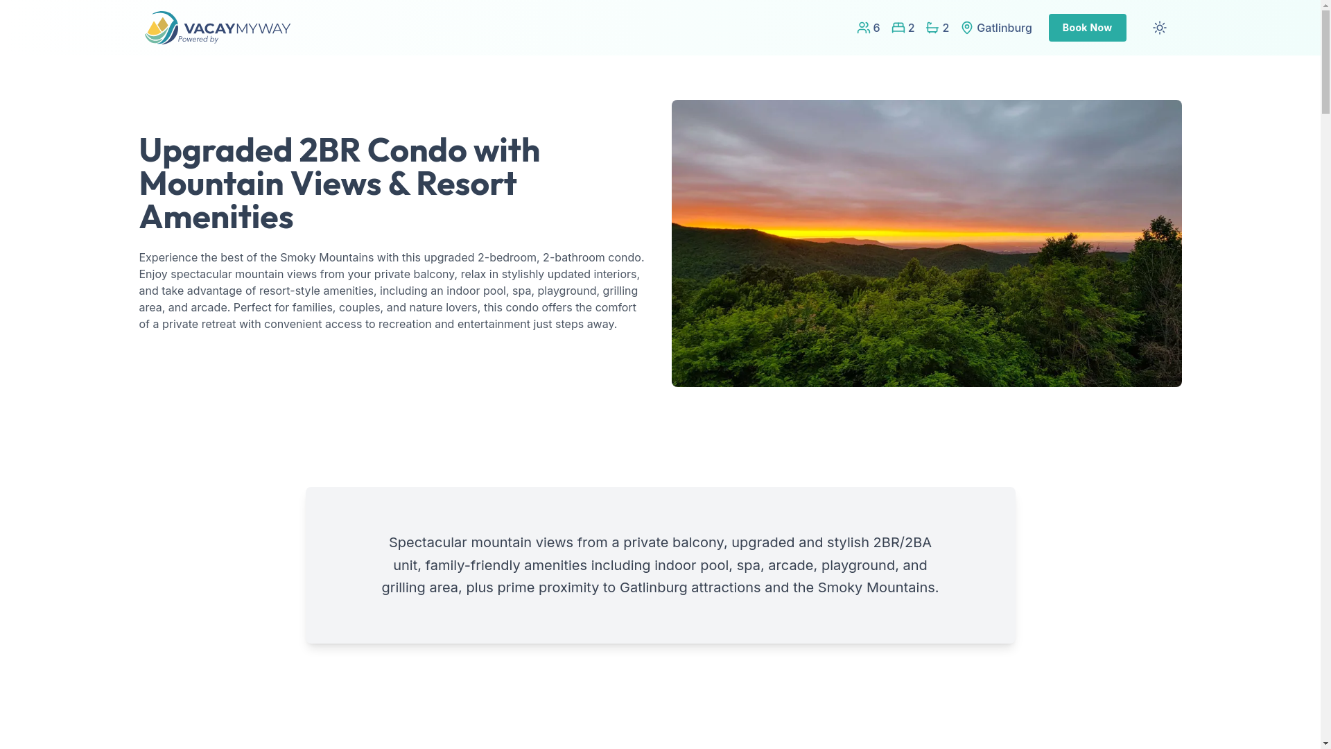 website screenshot of https://tranquilmount.vacations/