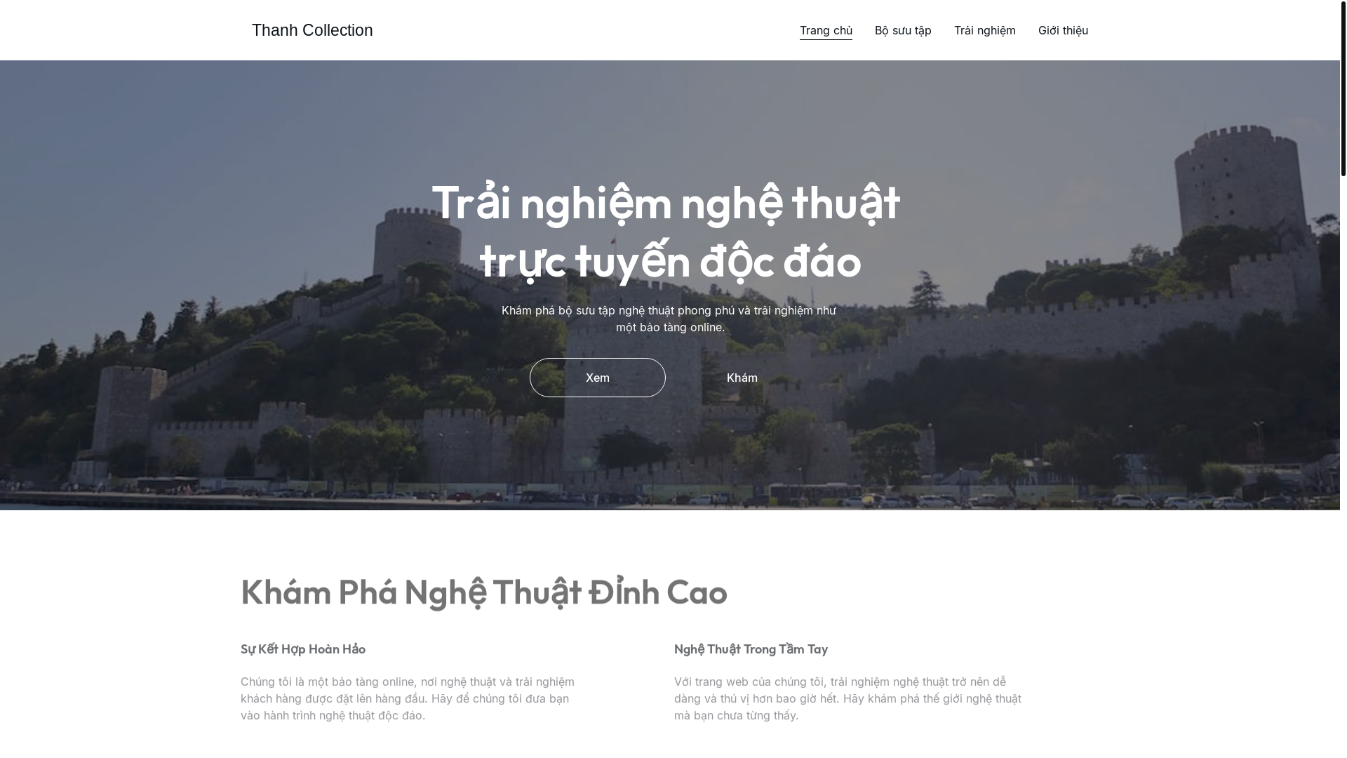 website screenshot of https://thanhcollection.website/