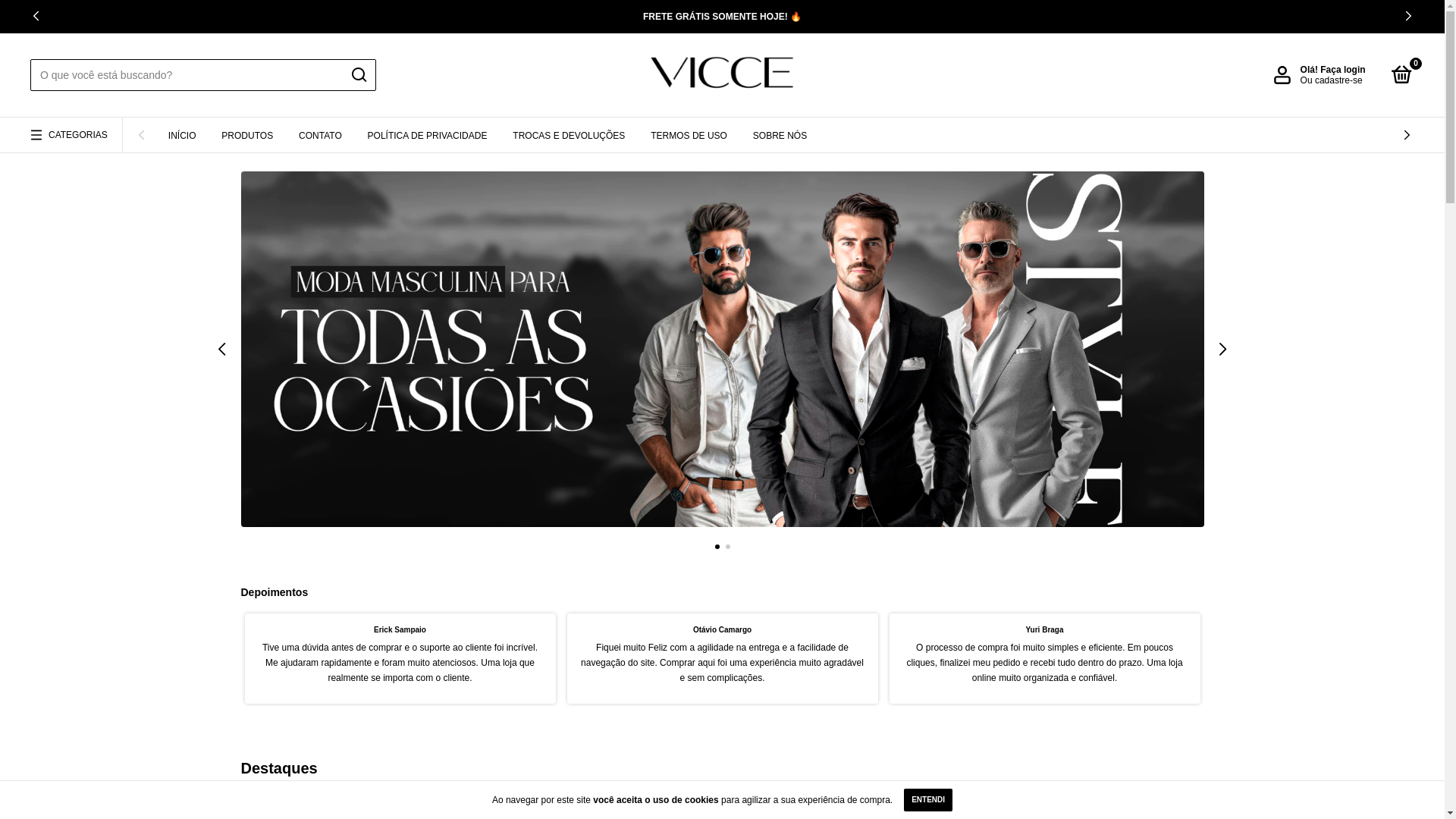 website screenshot of https://viccecompany.com.br/