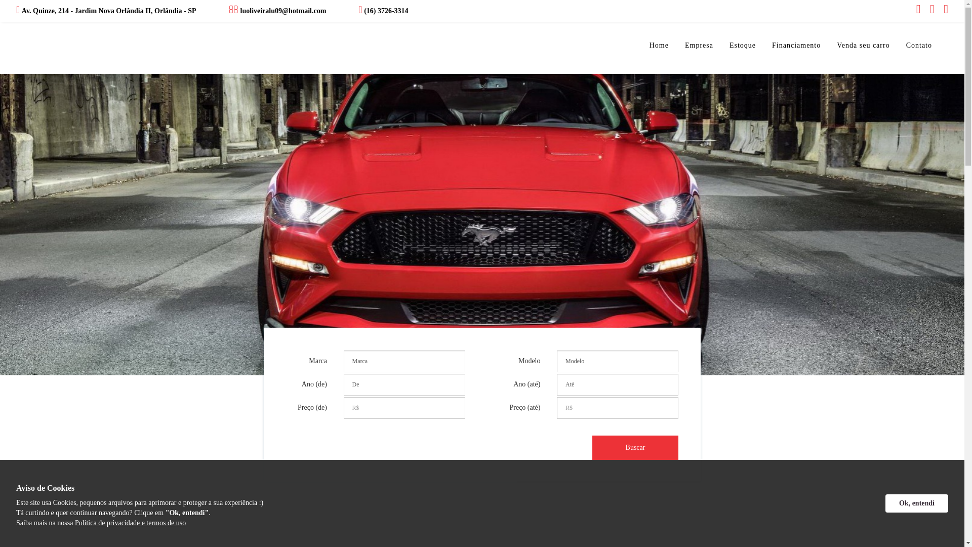 website screenshot of https://luveiculosorlandia.com.br/