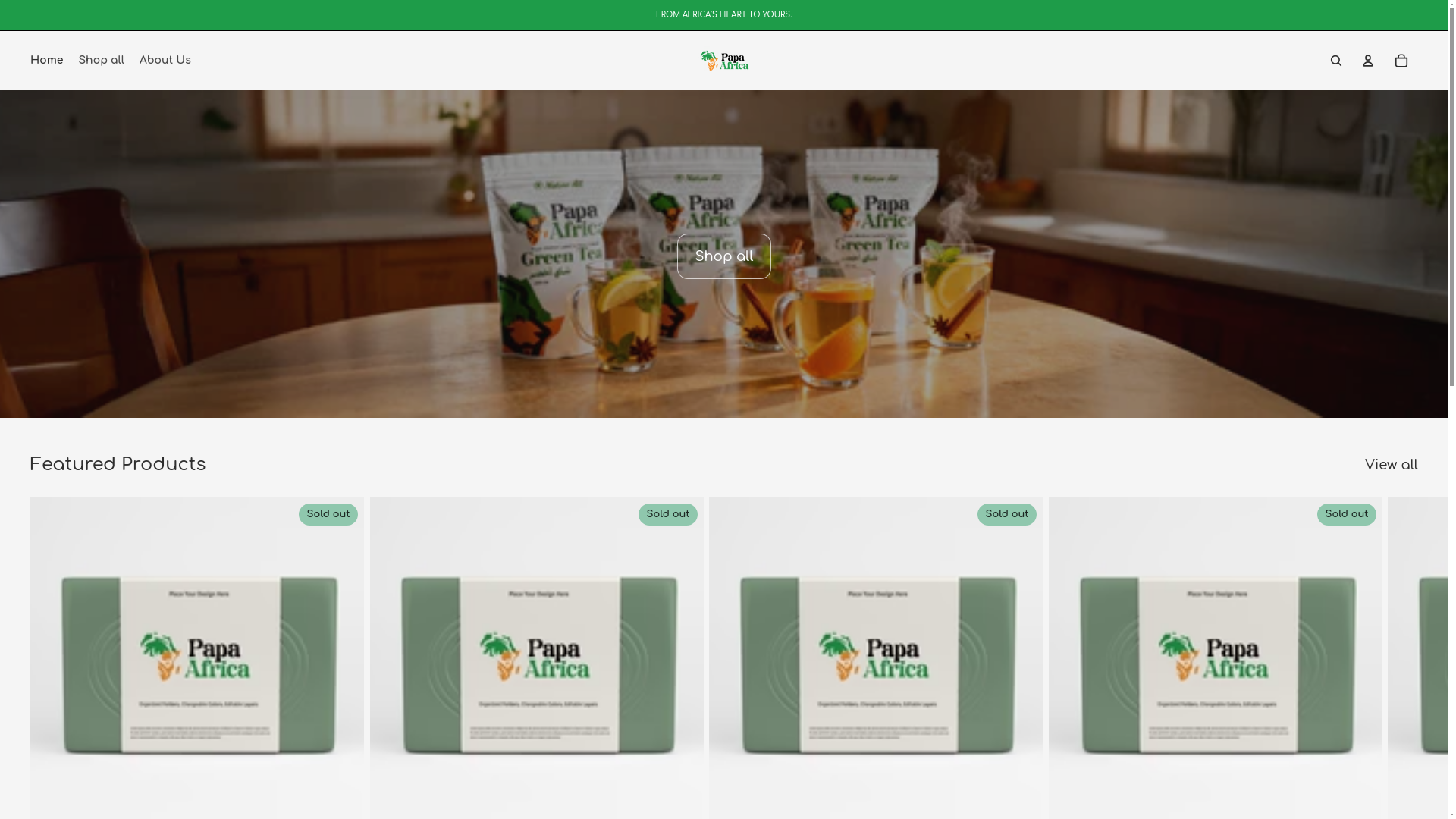 website screenshot of https://papaafrica.co/