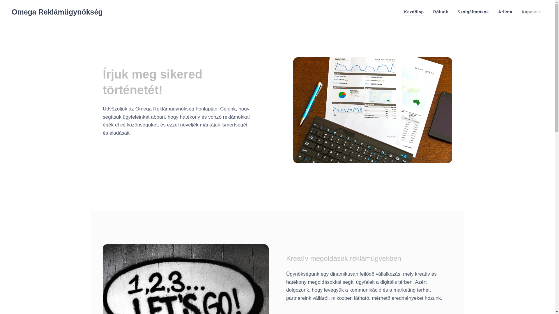 website screenshot of https://omegareklam.hu/