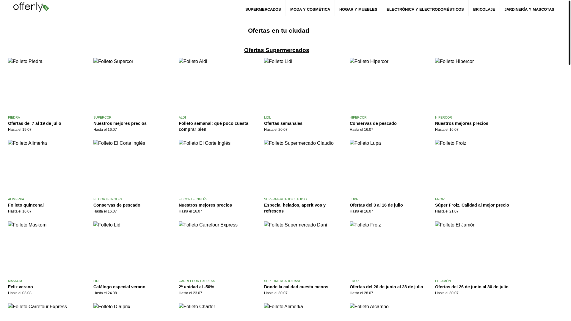 website screenshot of https://www.offerly.es