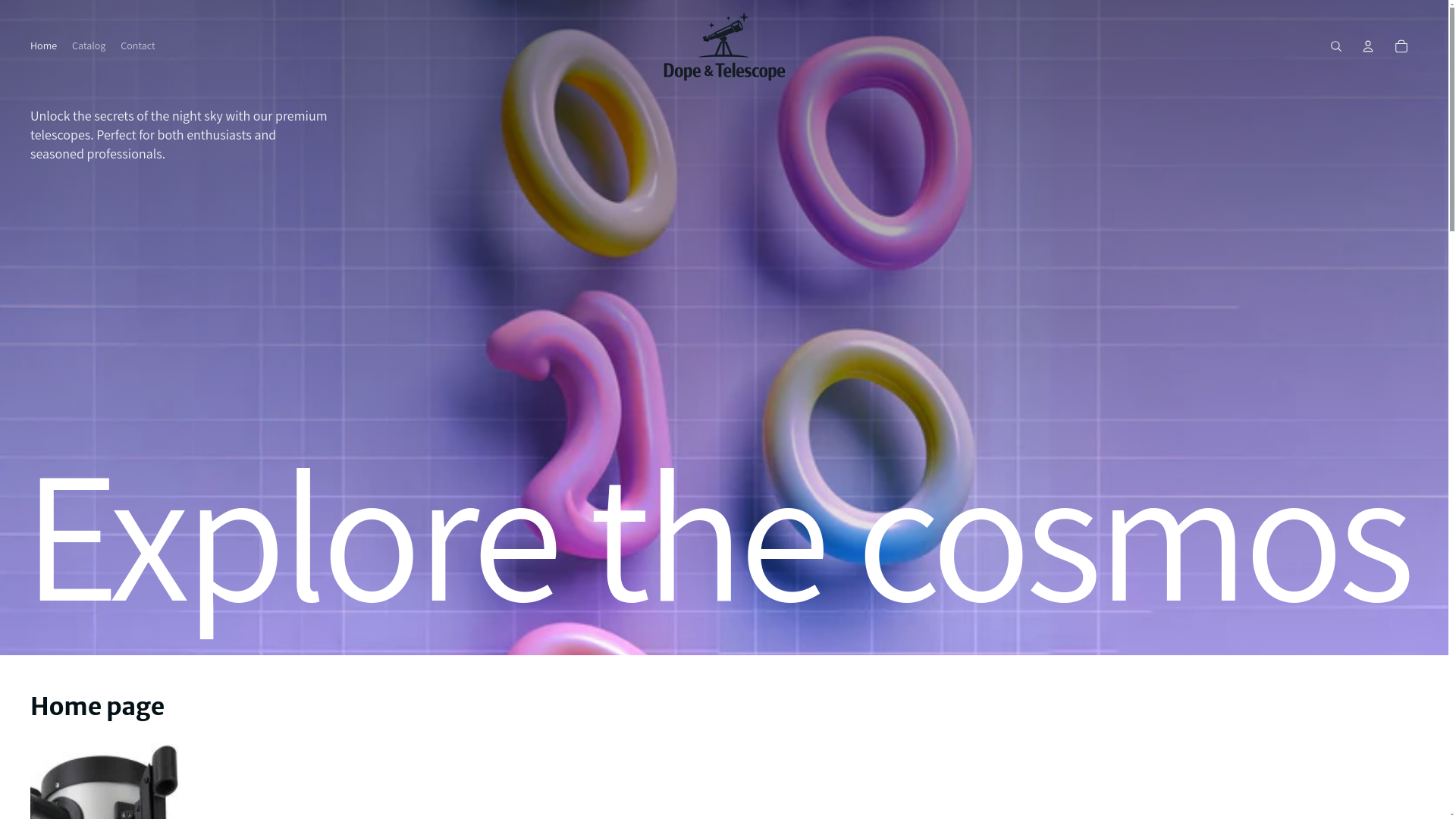 website screenshot of https://dopetelescope.space/