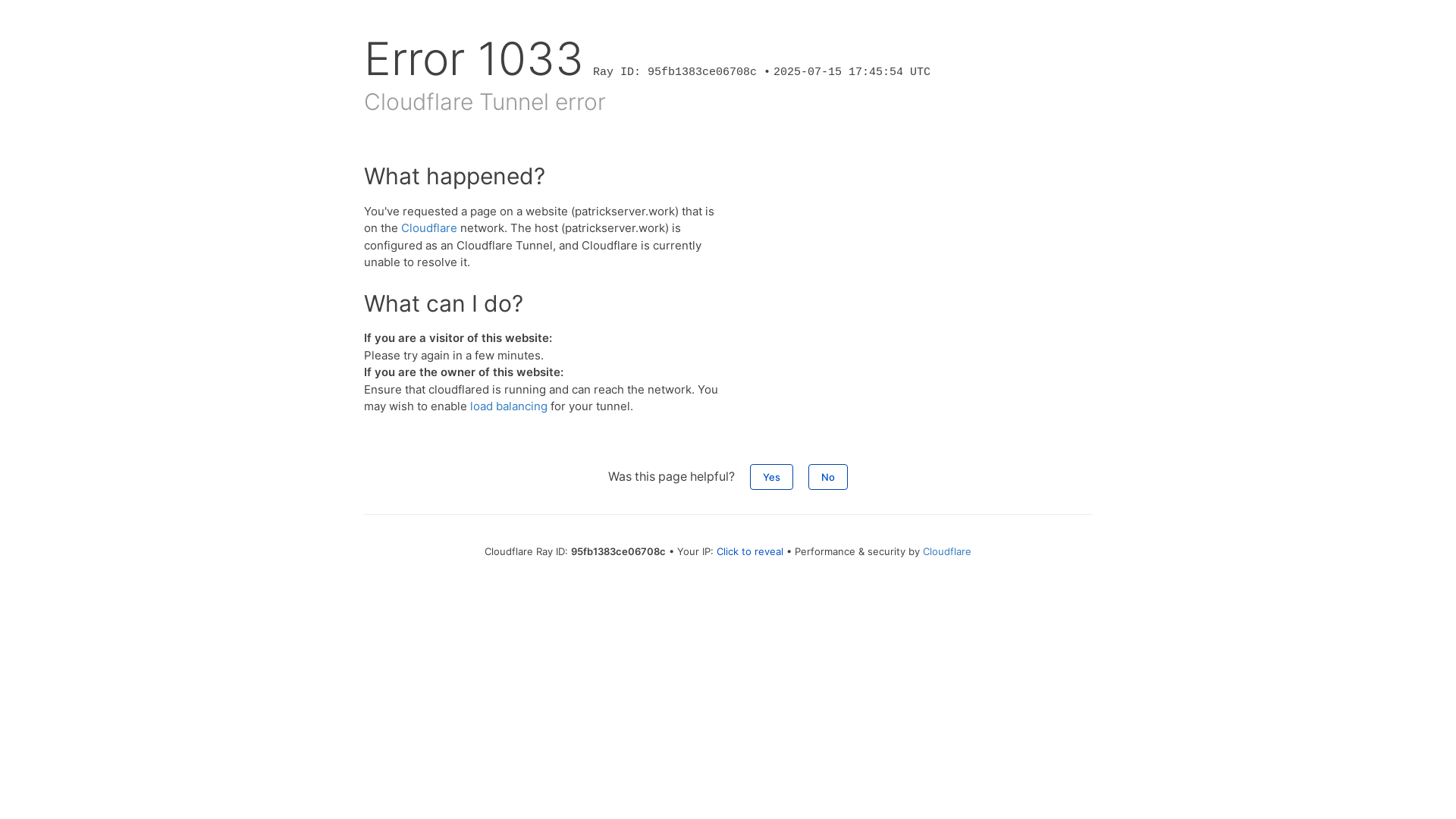website screenshot of https://patrickserver.work/