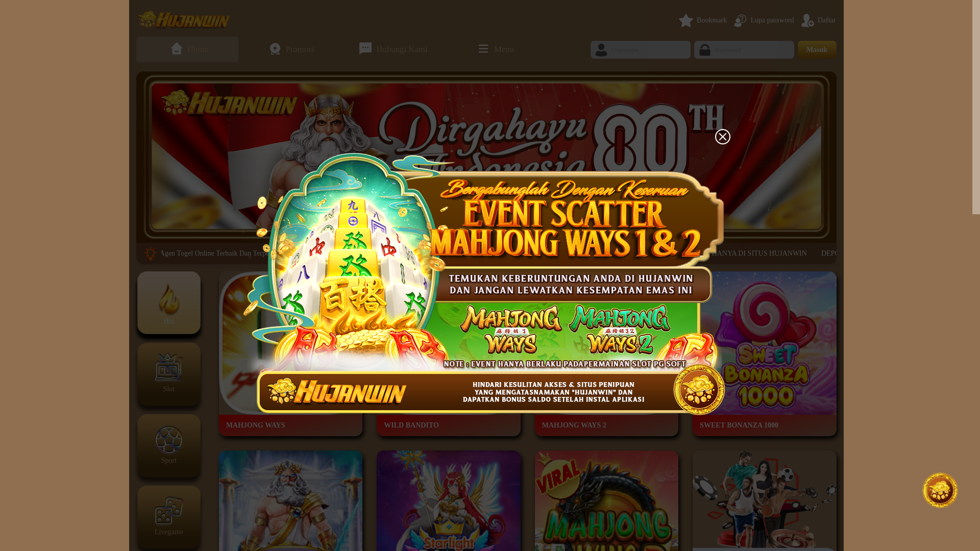 website screenshot of https://hujanasik.site/