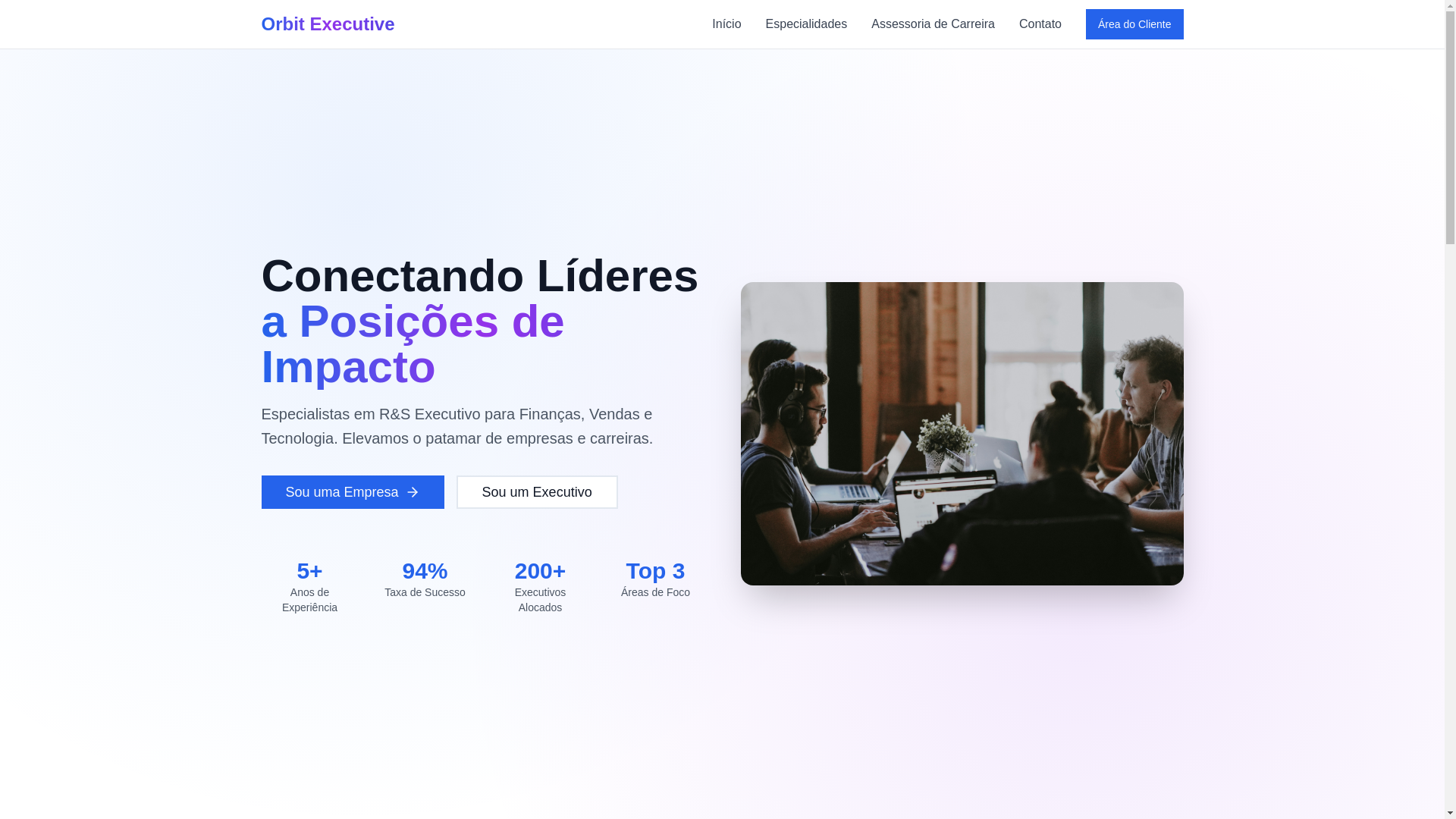 website screenshot of https://orbitexecutive.com.br/