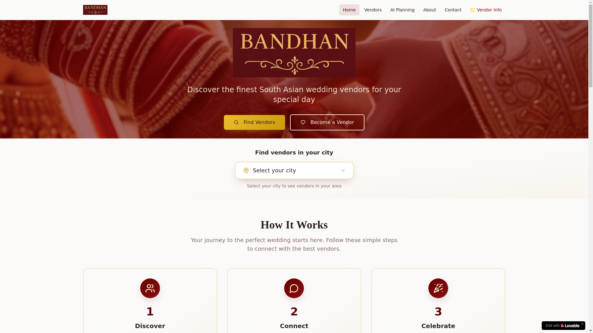 website screenshot of https://bandhanknot.app/