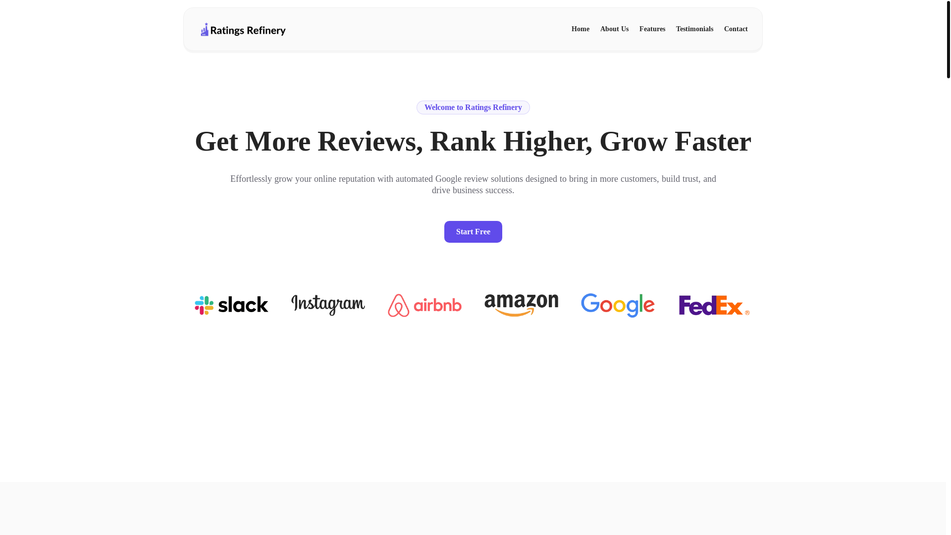 website screenshot of https://ratingsrefinery.com/