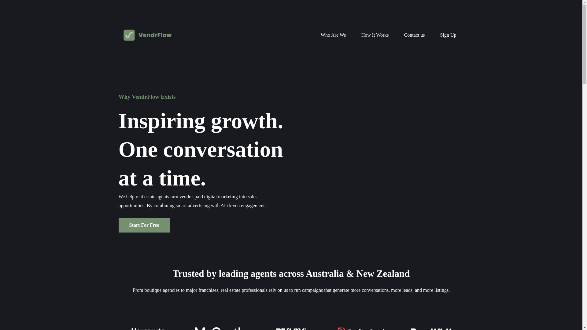 website screenshot of https://vendrflow.com/