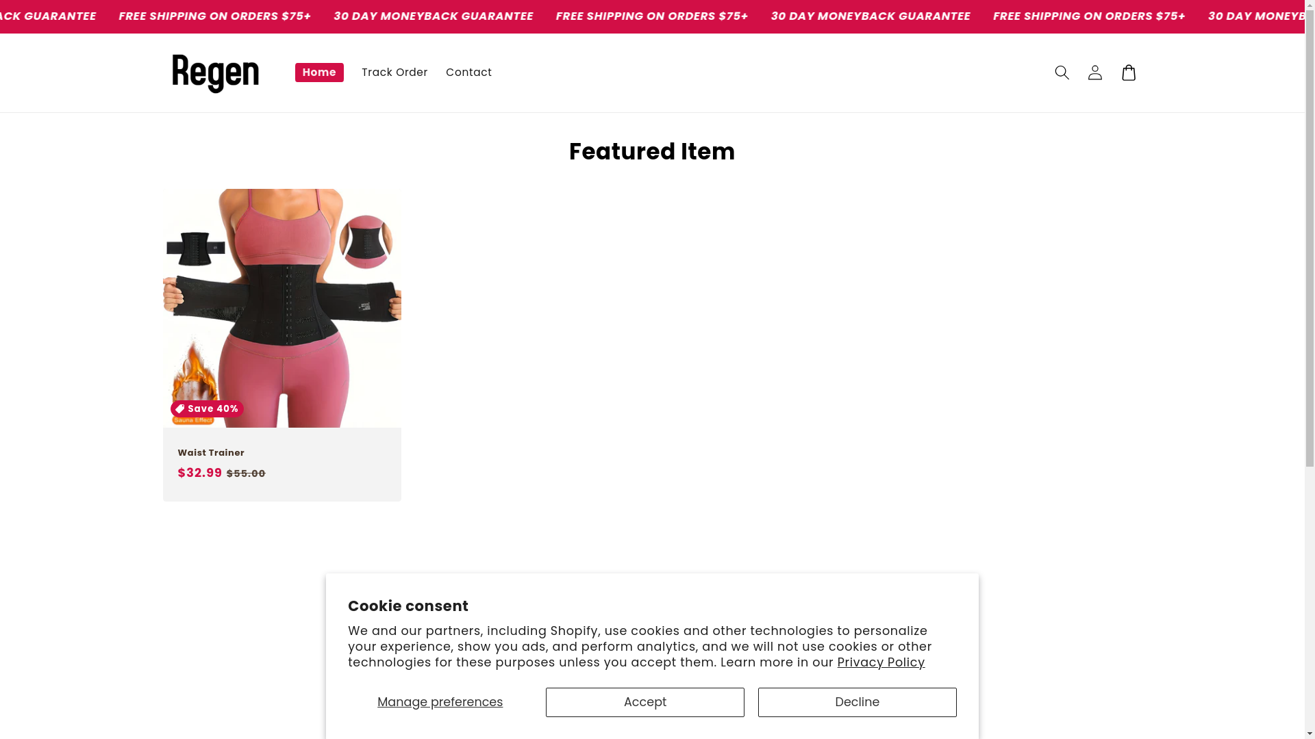 website screenshot of https://regenlabz.com/