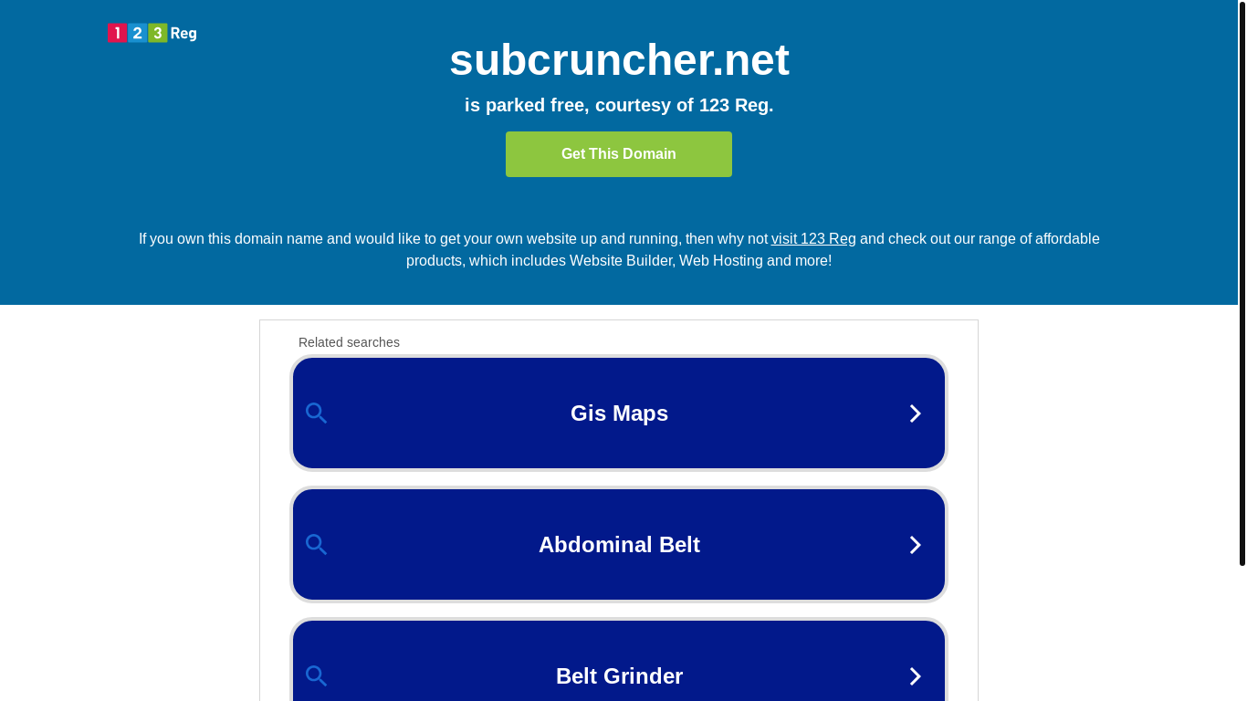 website screenshot of https://subcruncher.net/