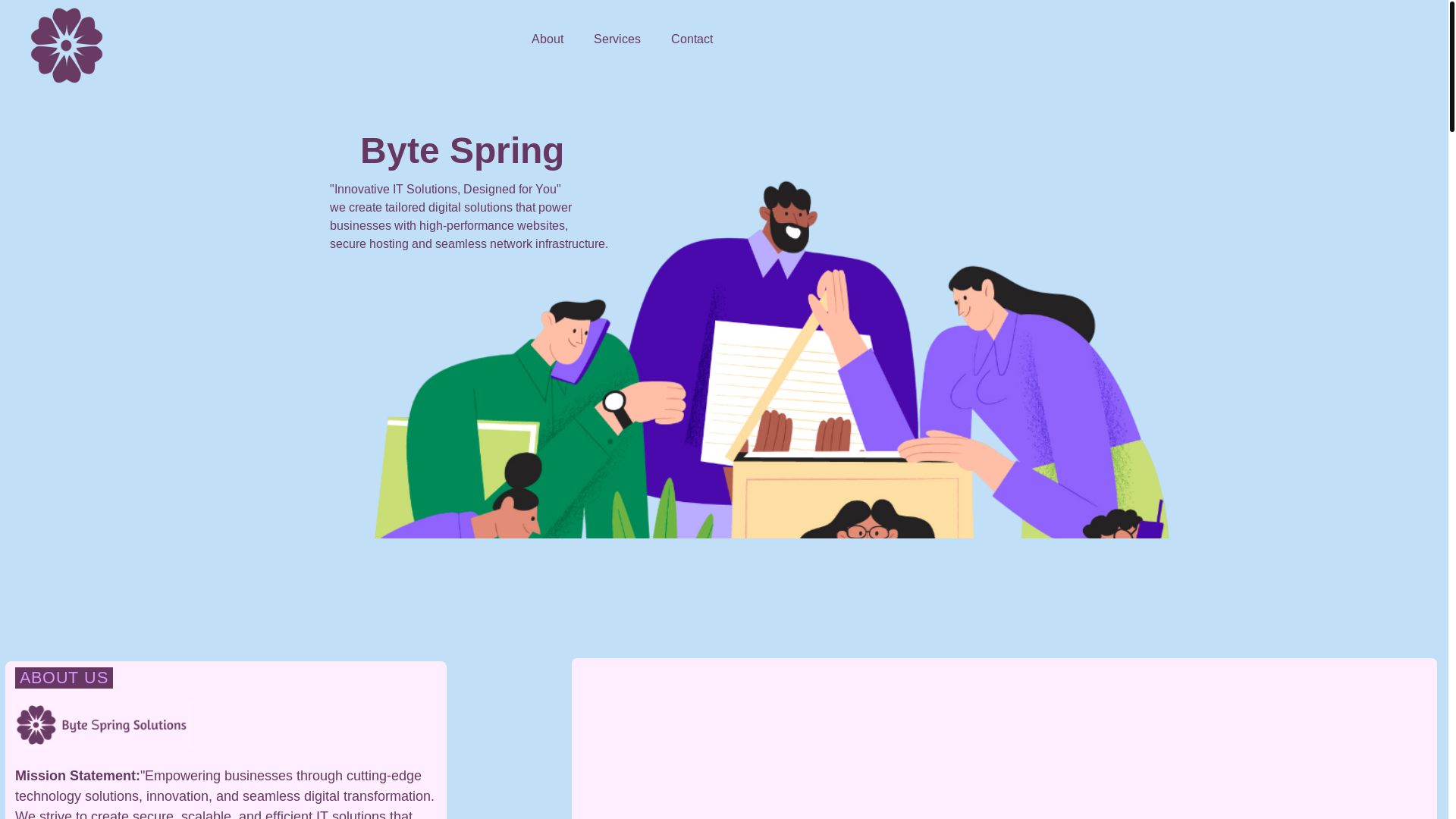 website screenshot of https://bytespringsolutions.co.za/