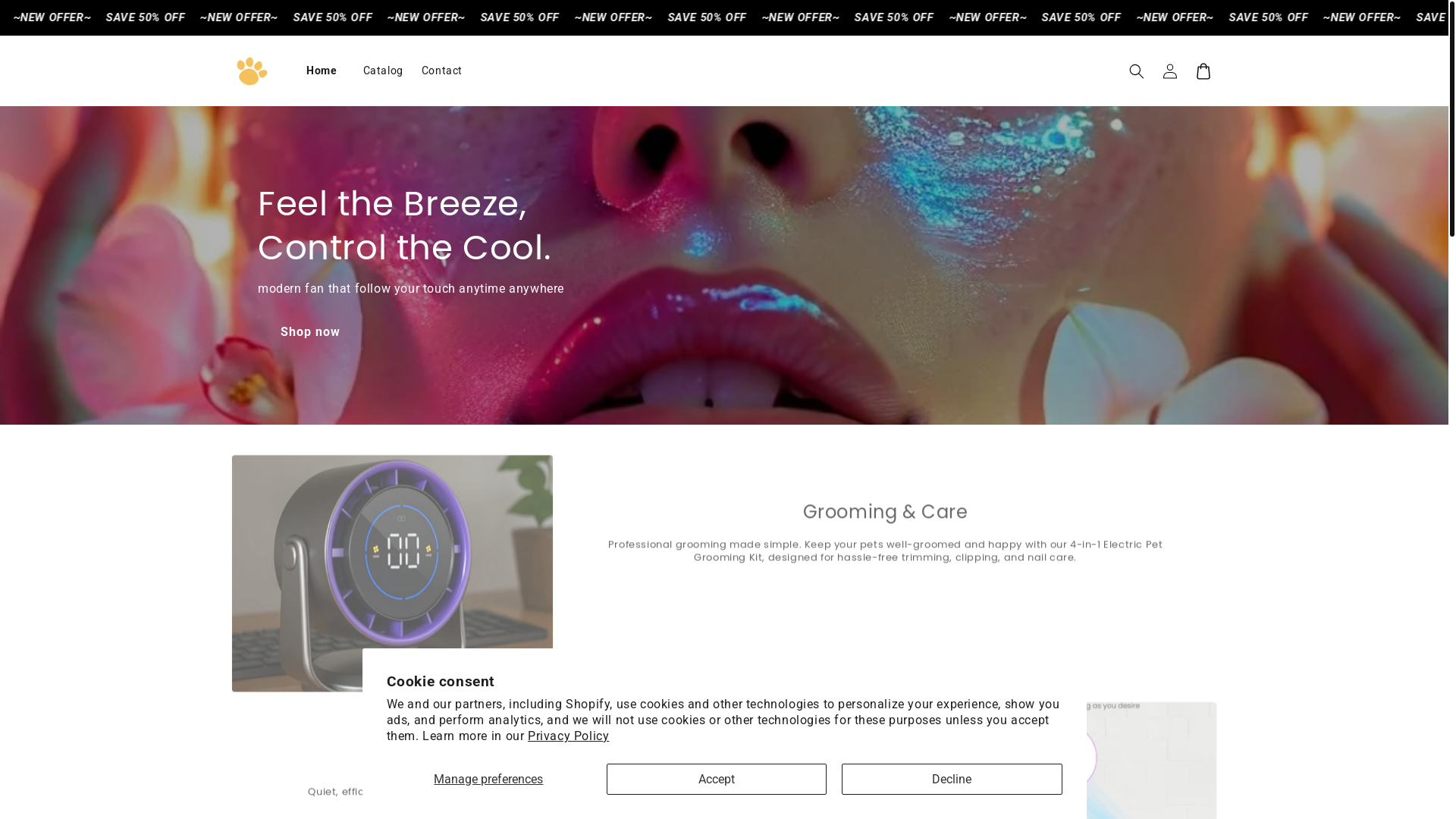 website screenshot of https://breeziva.store/