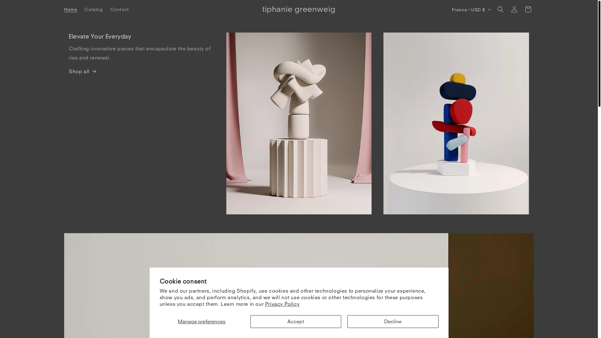 website screenshot of https://tiphaniegreenweig.shop/