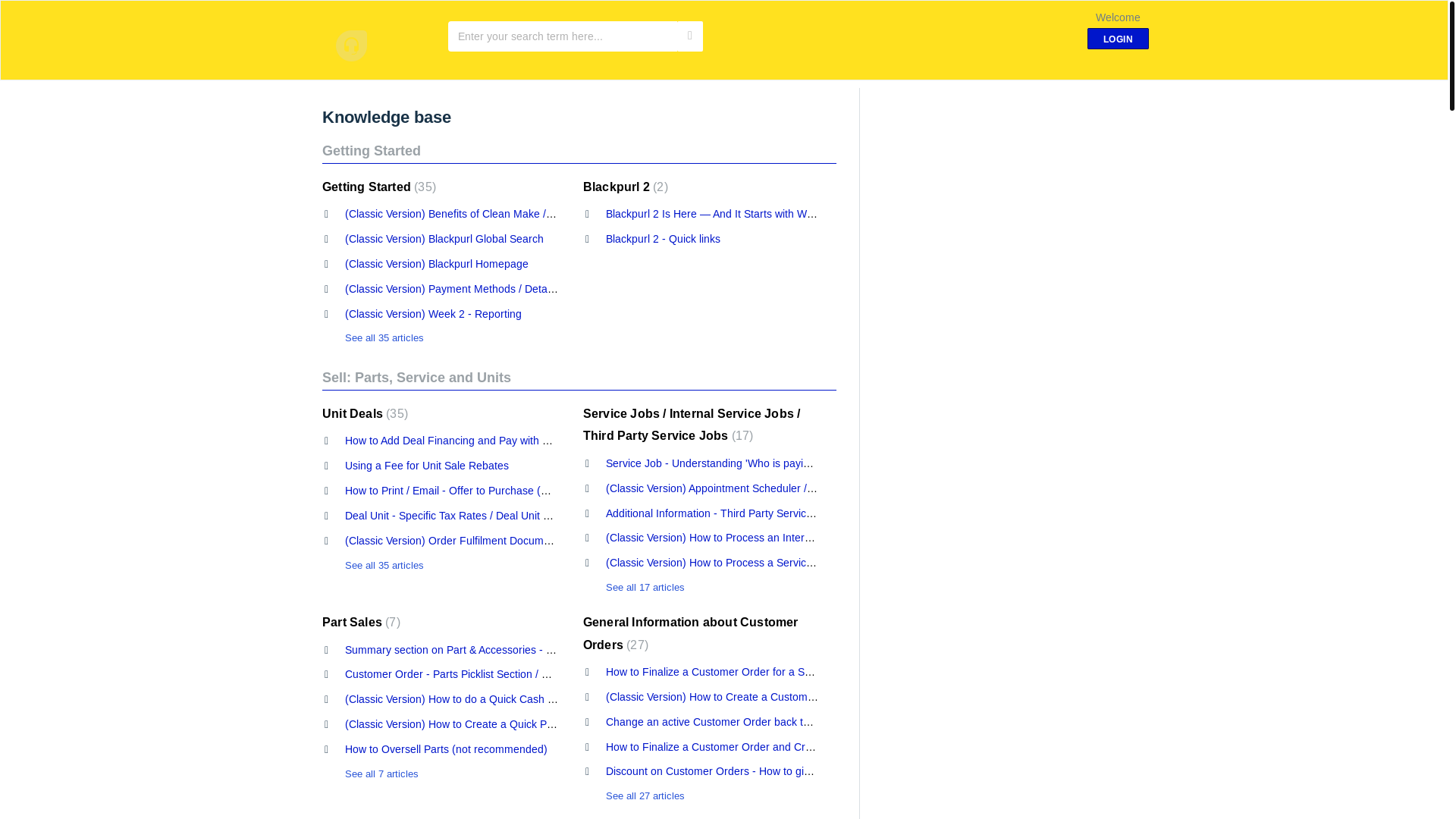 website screenshot of https://support.blackpurl.com/support/solutions