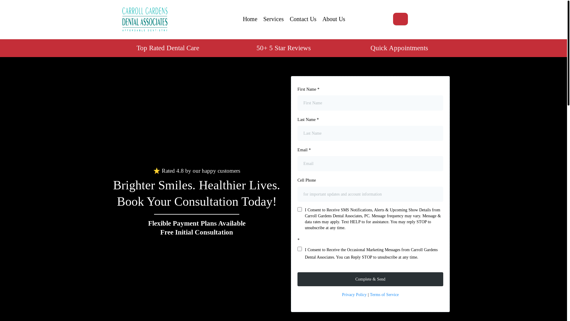 website screenshot of https://carrollgardensdentalassociates.com/