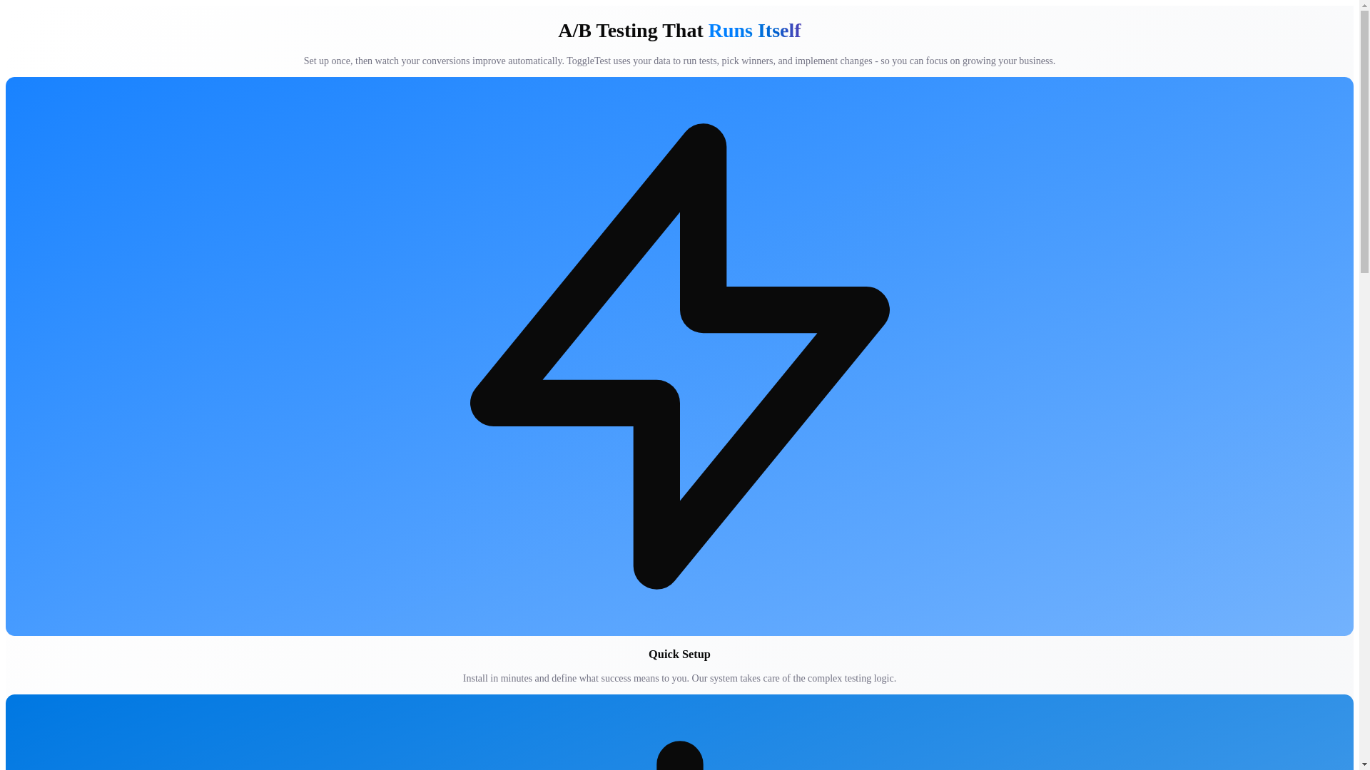 website screenshot of https://toggletest-landing.pages.dev/