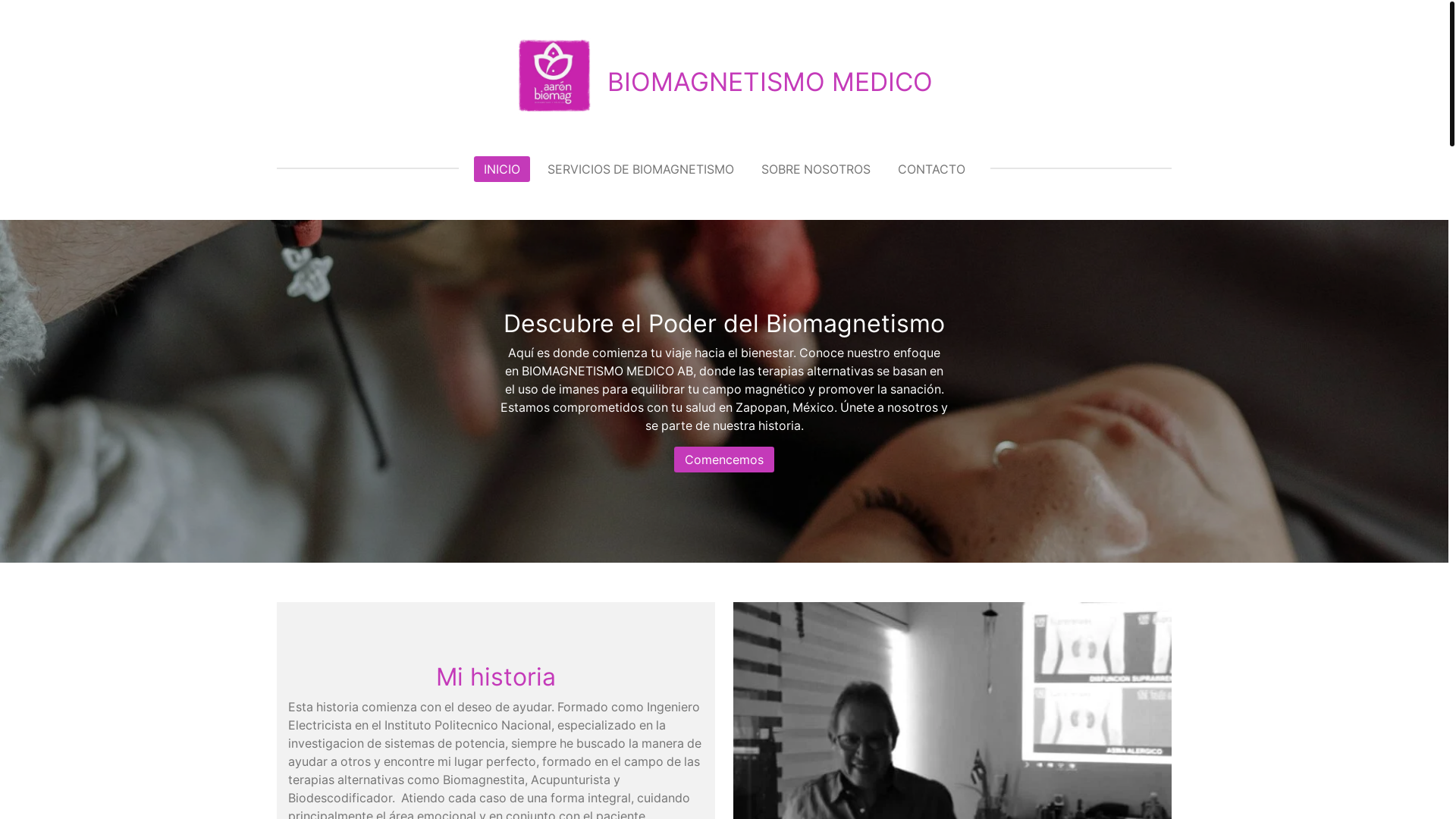 website screenshot of https://biomagnetismomedicoaaronbiomag.com/