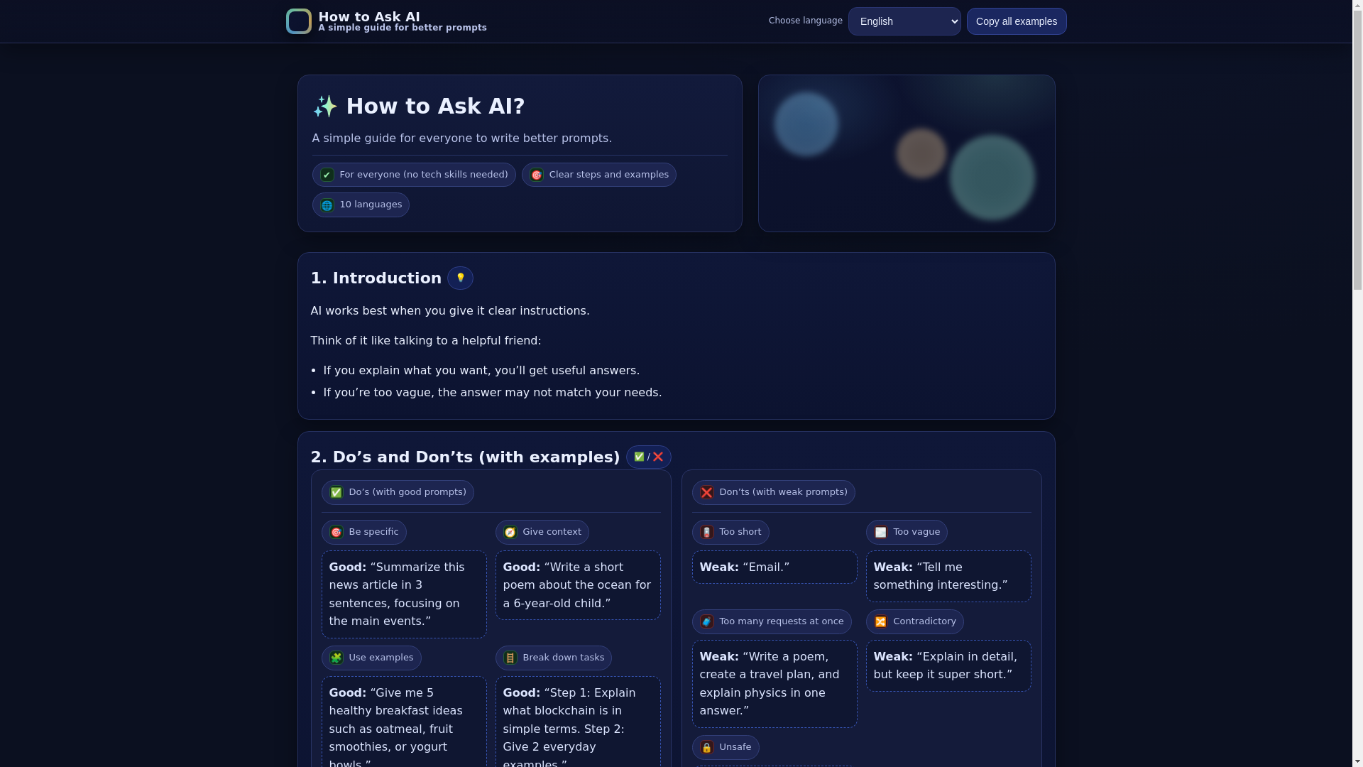 website screenshot of https://whattoaskai.pages.dev/