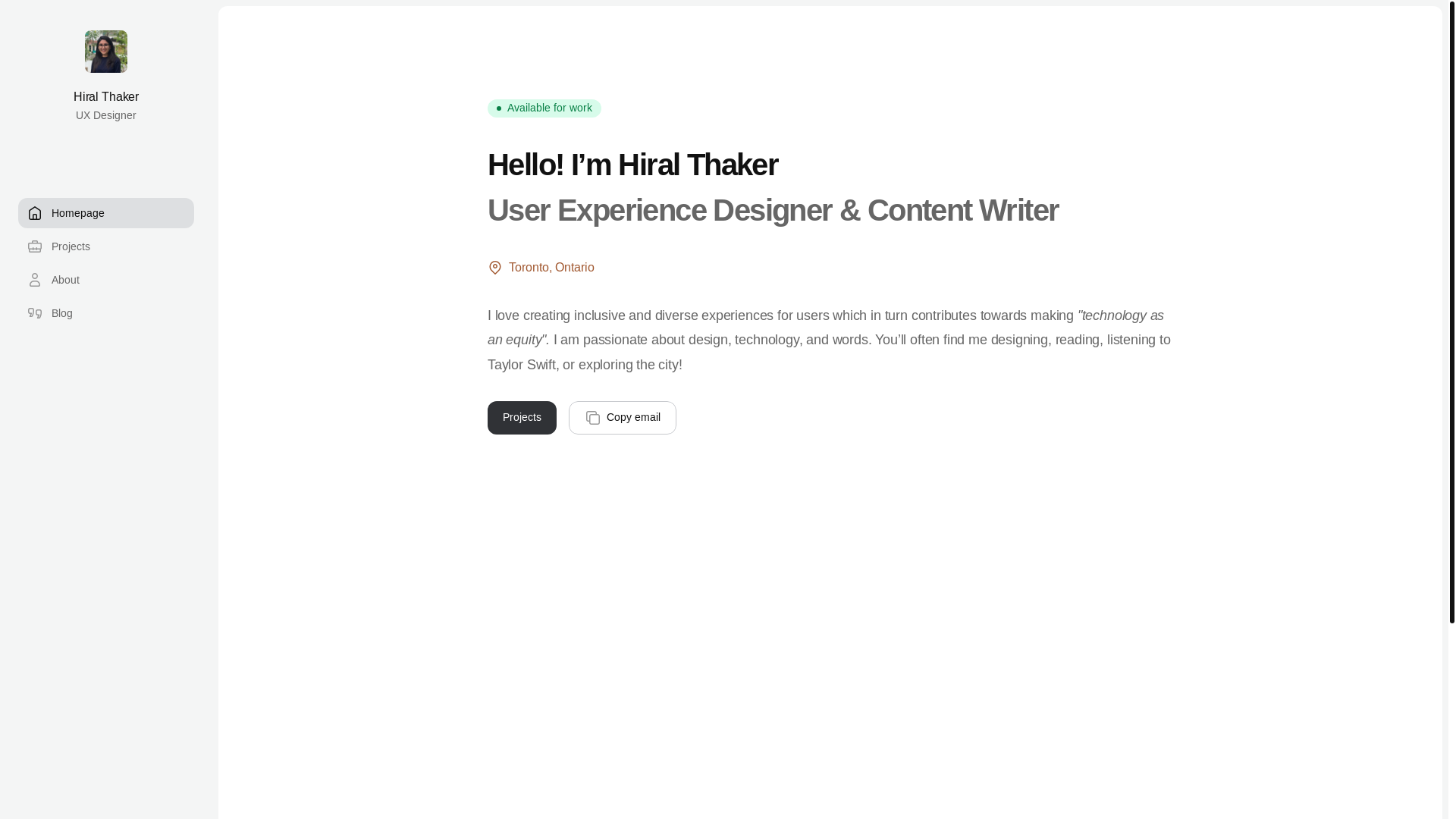 website screenshot of https://hiral-s-portpolio-website.pages.dev/