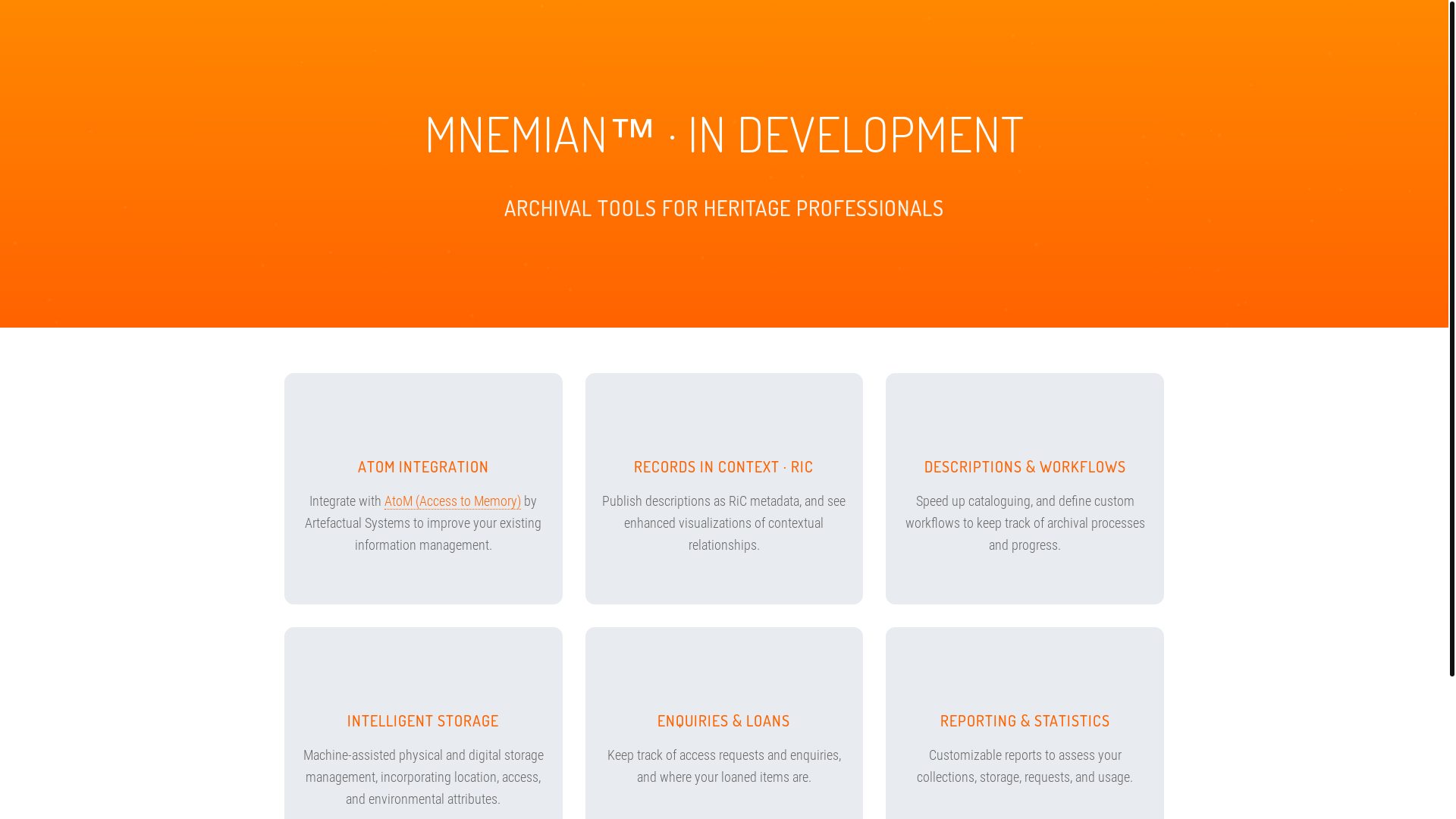 website screenshot of https://mnemian.net/