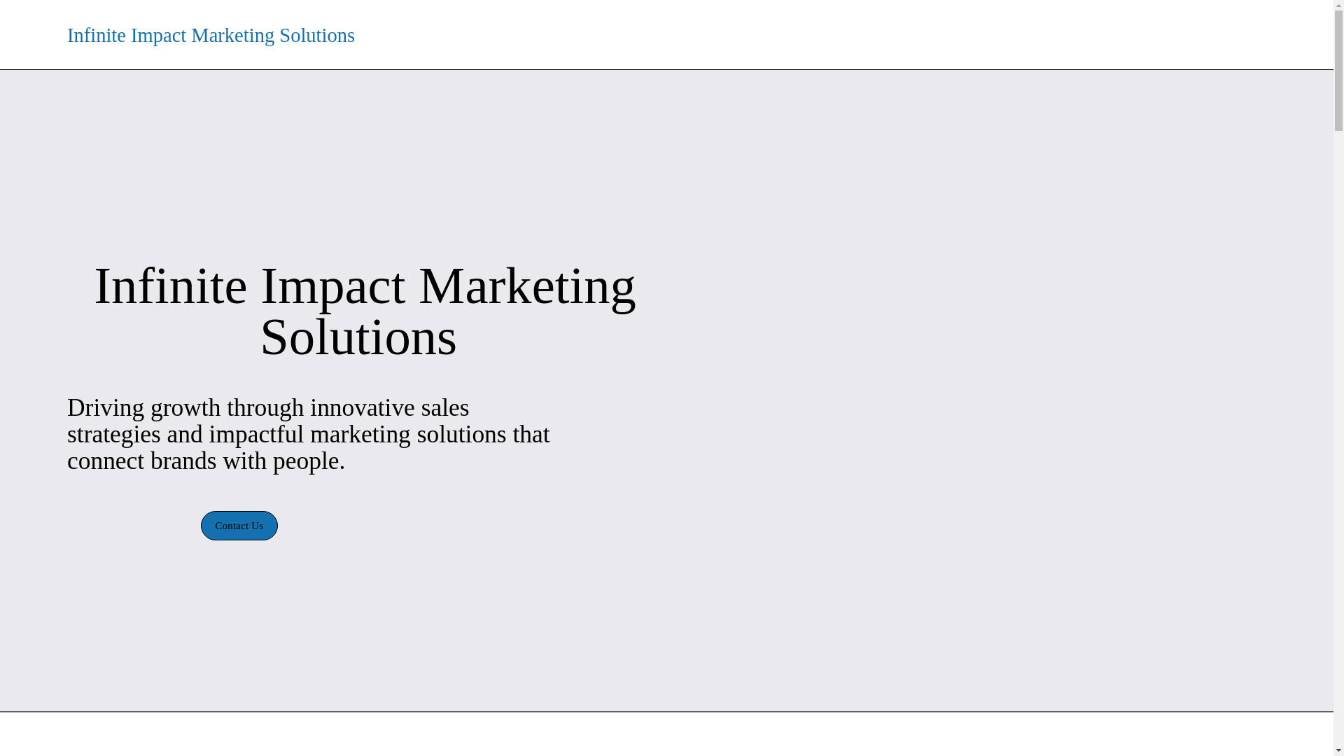 website screenshot of https://infiniteimpactmarketingsolutions.com/