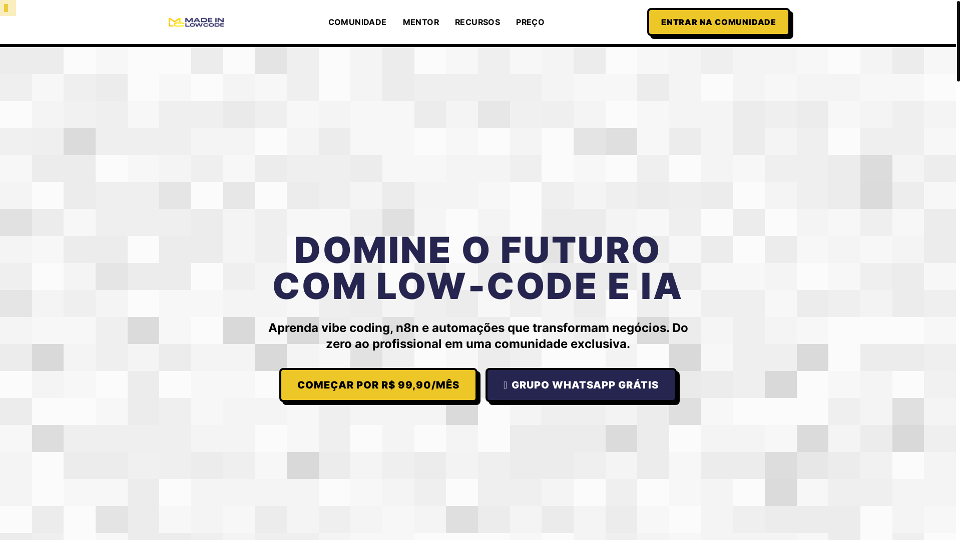 website screenshot of https://madeinlowcode.pages.dev/