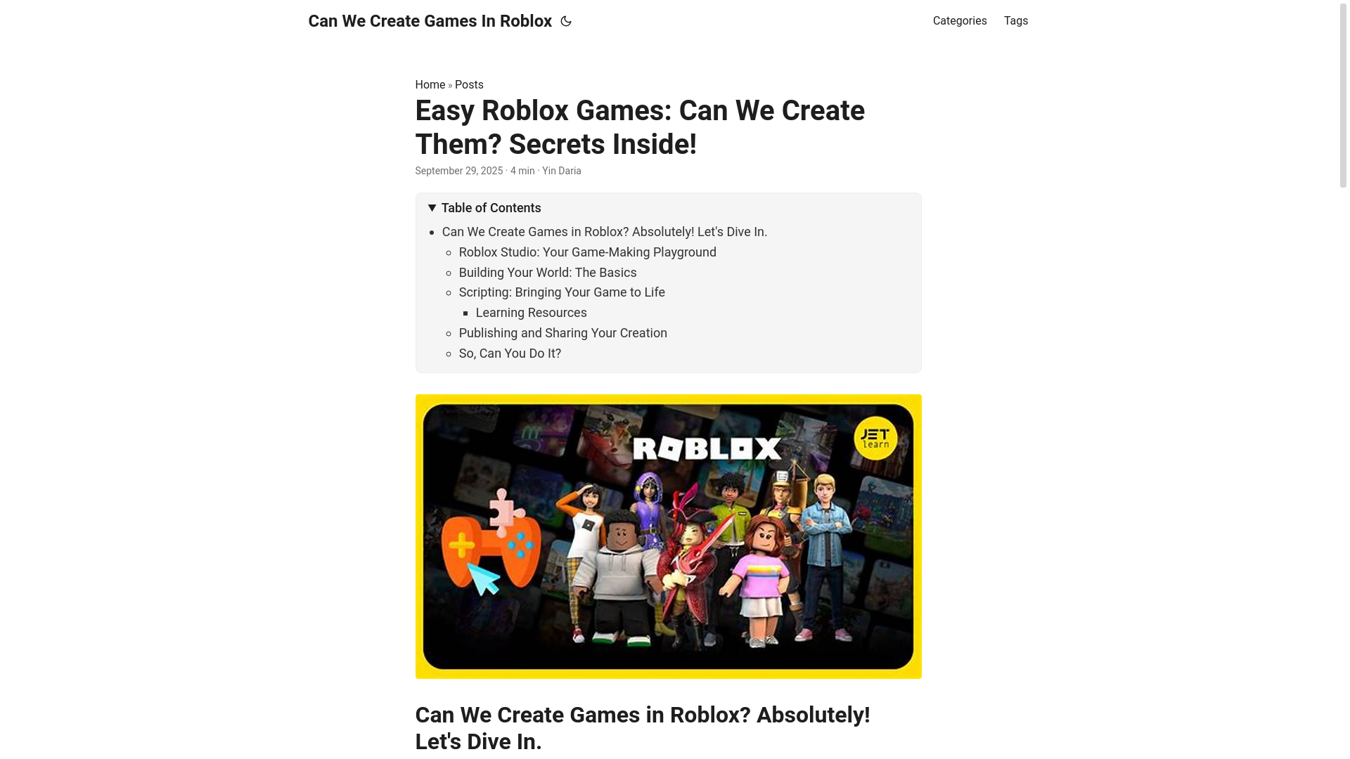 website screenshot of https://can-we-create-games-in-roblox.pages.dev/