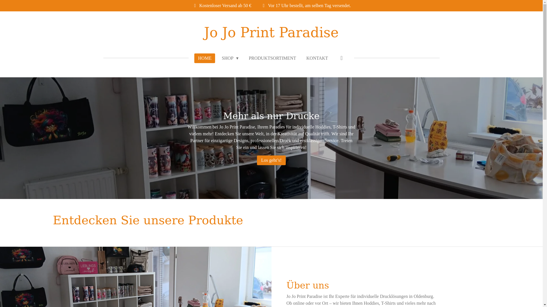 website screenshot of https://jojoprintparadise.de/