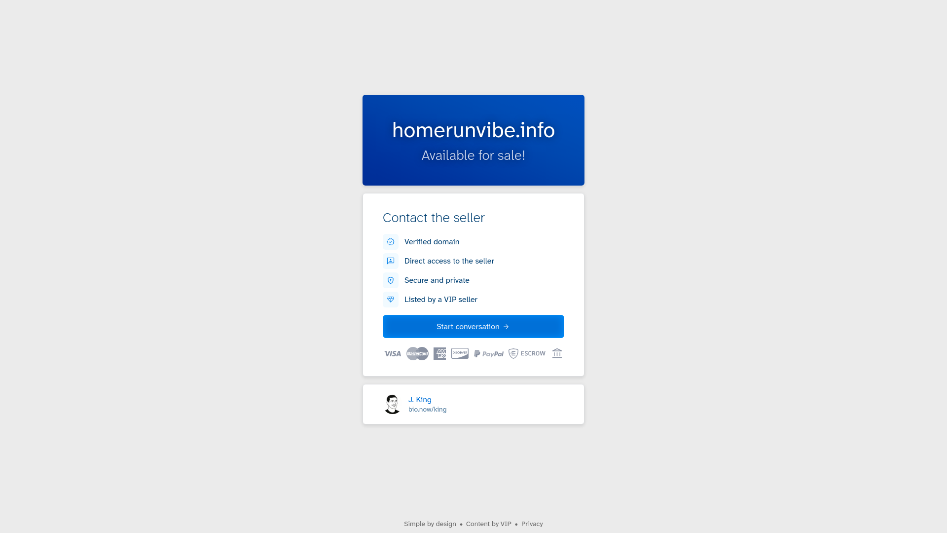 website screenshot of https://homerunvibe.info/