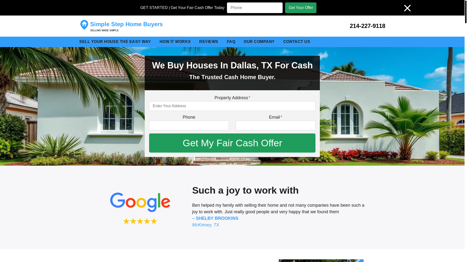 website screenshot of https://simplestephomebuyers.com/