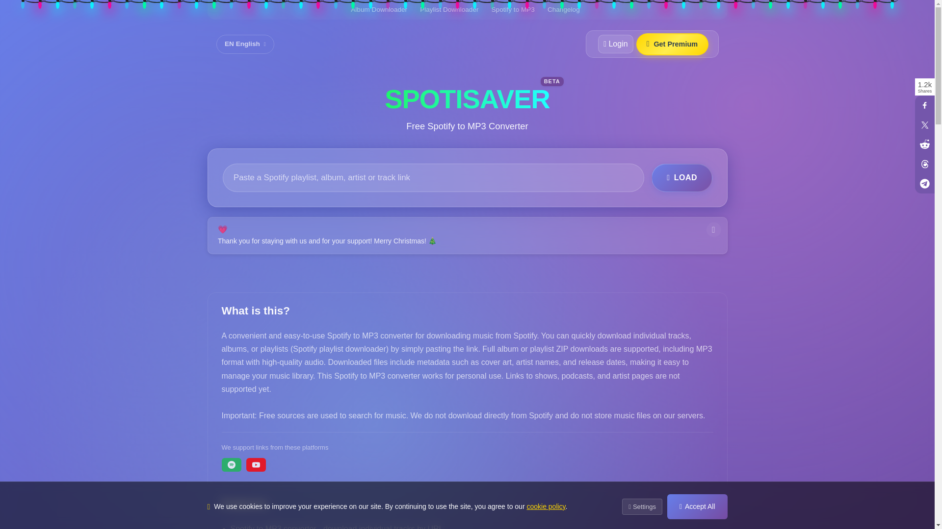 website screenshot of https://spotisaver.net/