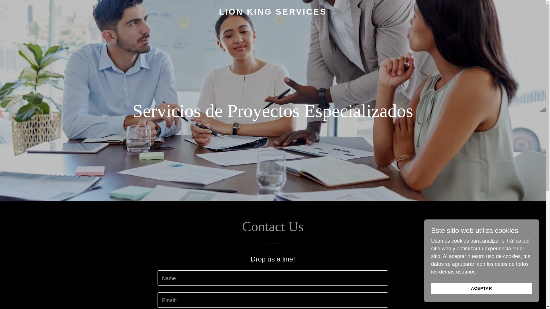 website screenshot of https://lionkingservices.mx/
