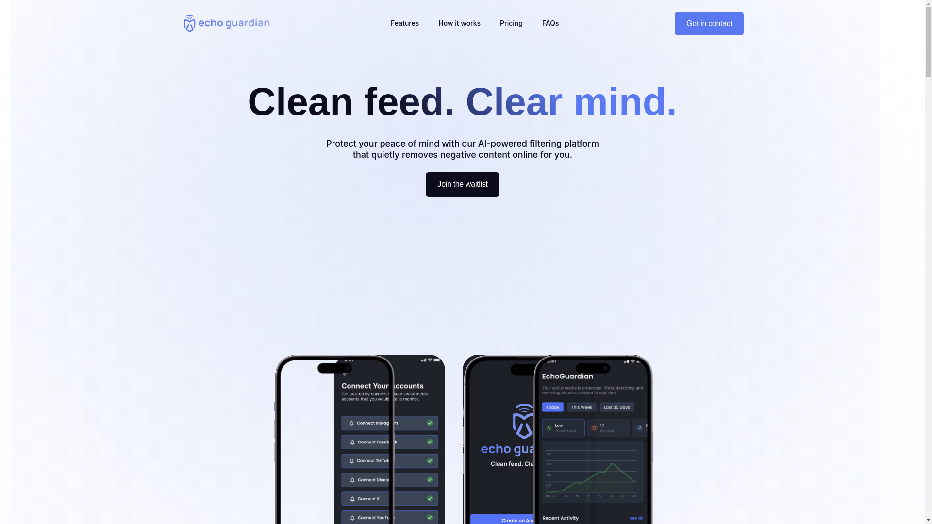 website screenshot of https://echoguardianinc.com/