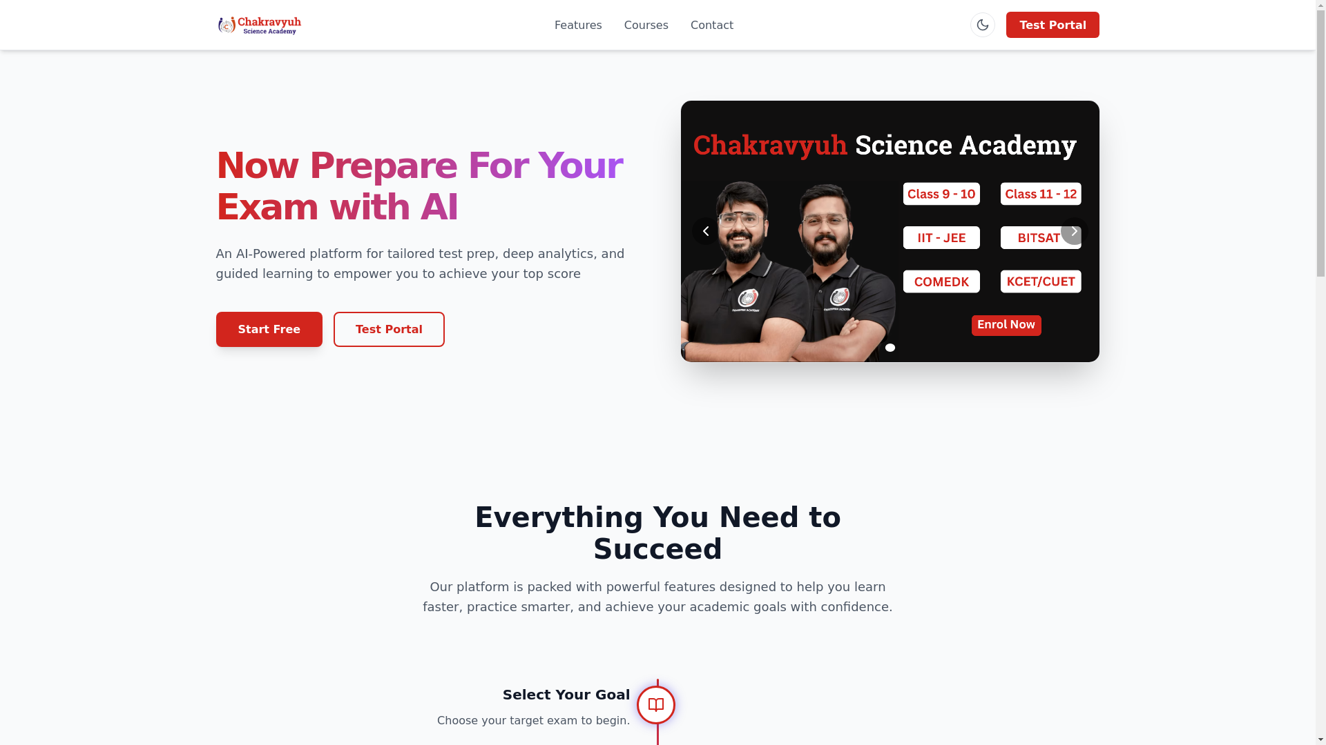 website screenshot of https://chakravyuhscienceacademy.pages.dev/