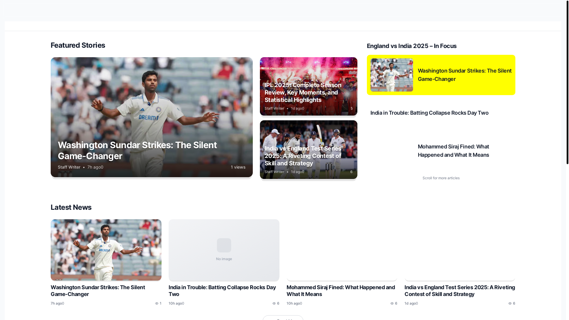 website screenshot of https://the-cricket-times.com/