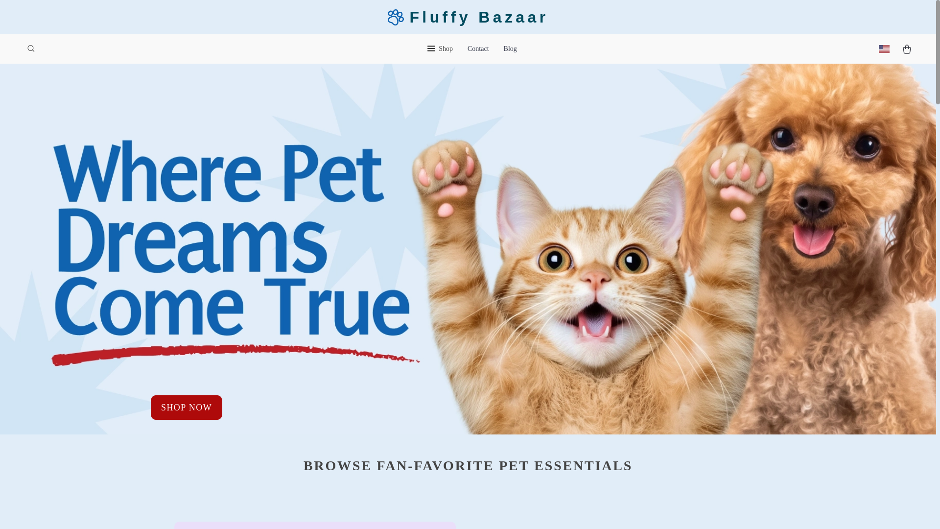 website screenshot of https://fluffybazaar.shop/