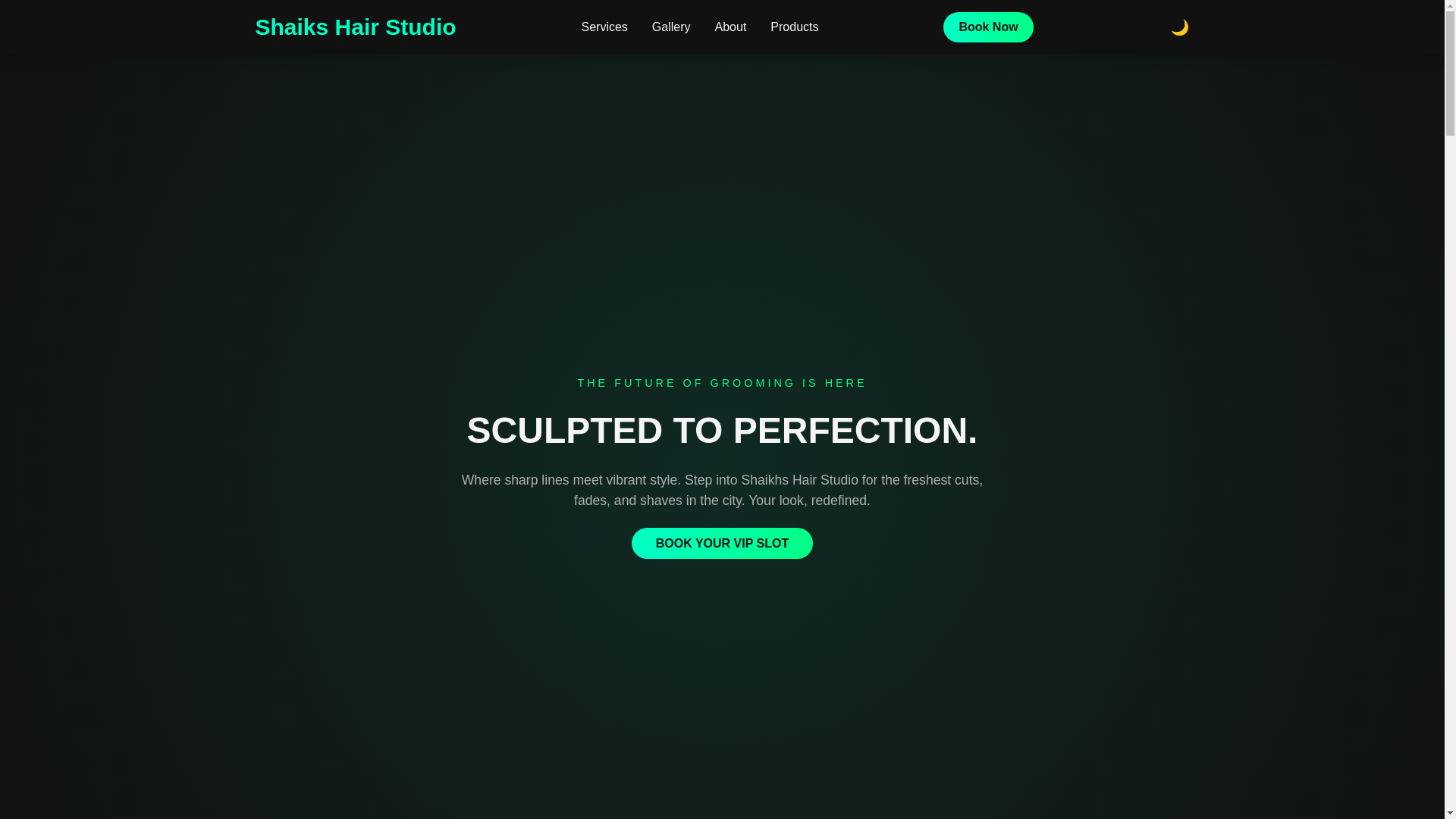 website screenshot of https://shaikshairstudio.co.za/