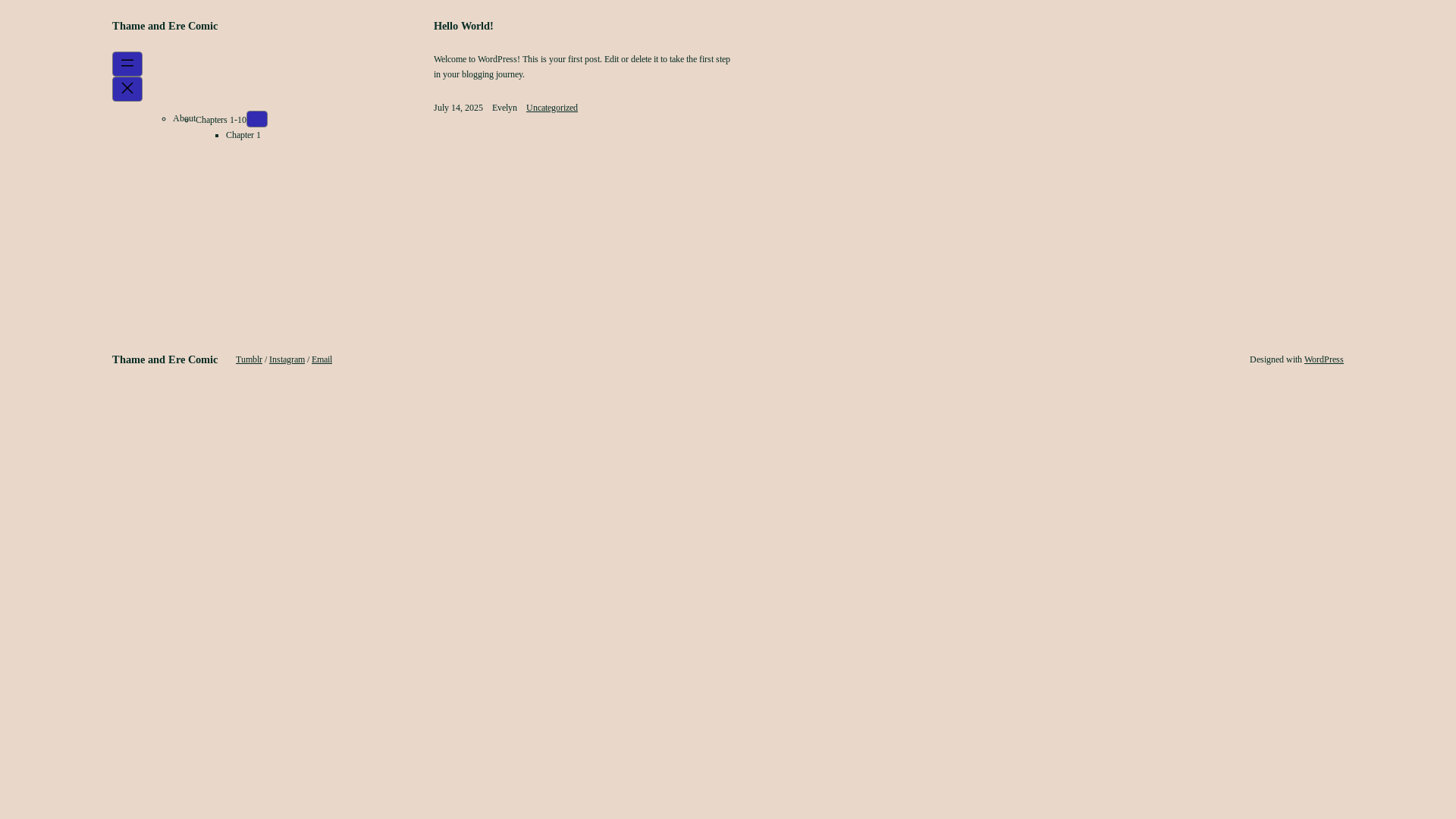 website screenshot of https://thameandere.com/