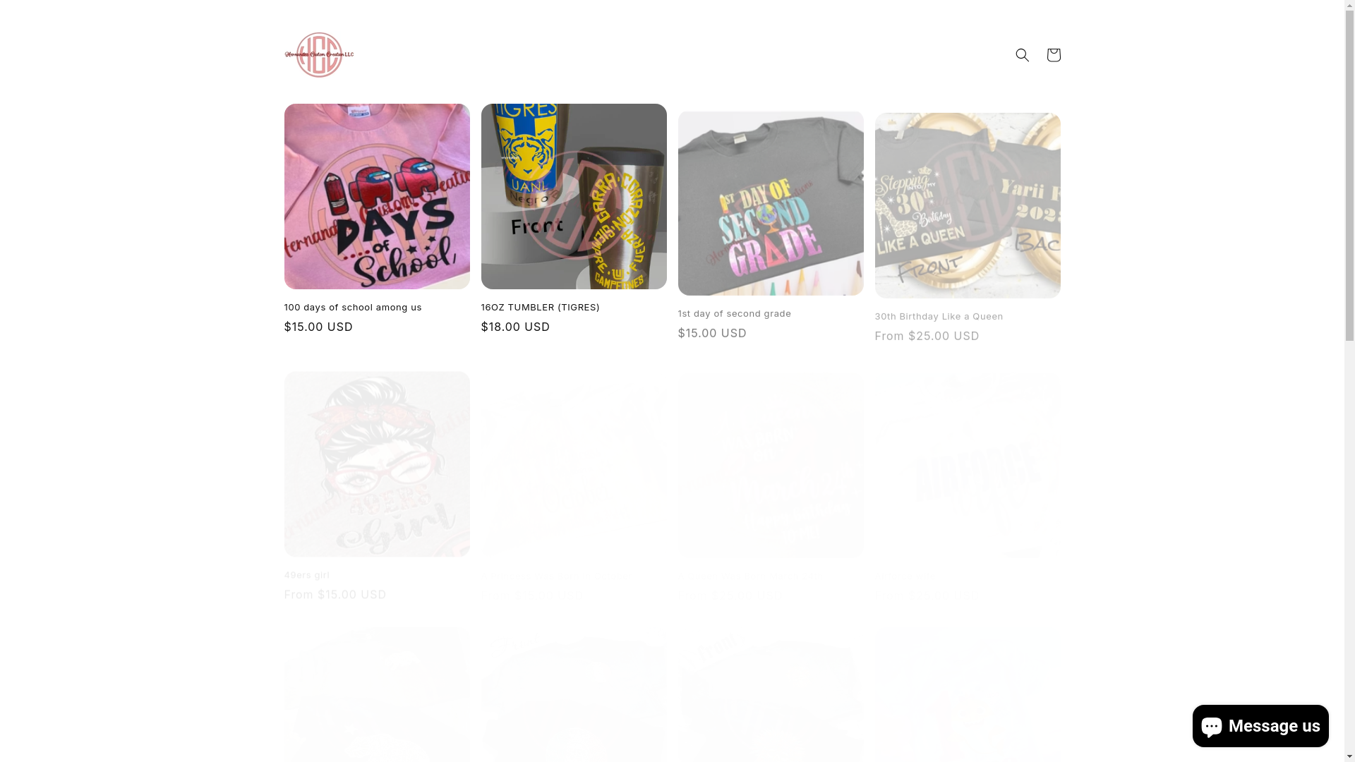 website screenshot of https://hernandezcustomcreationllc.com/