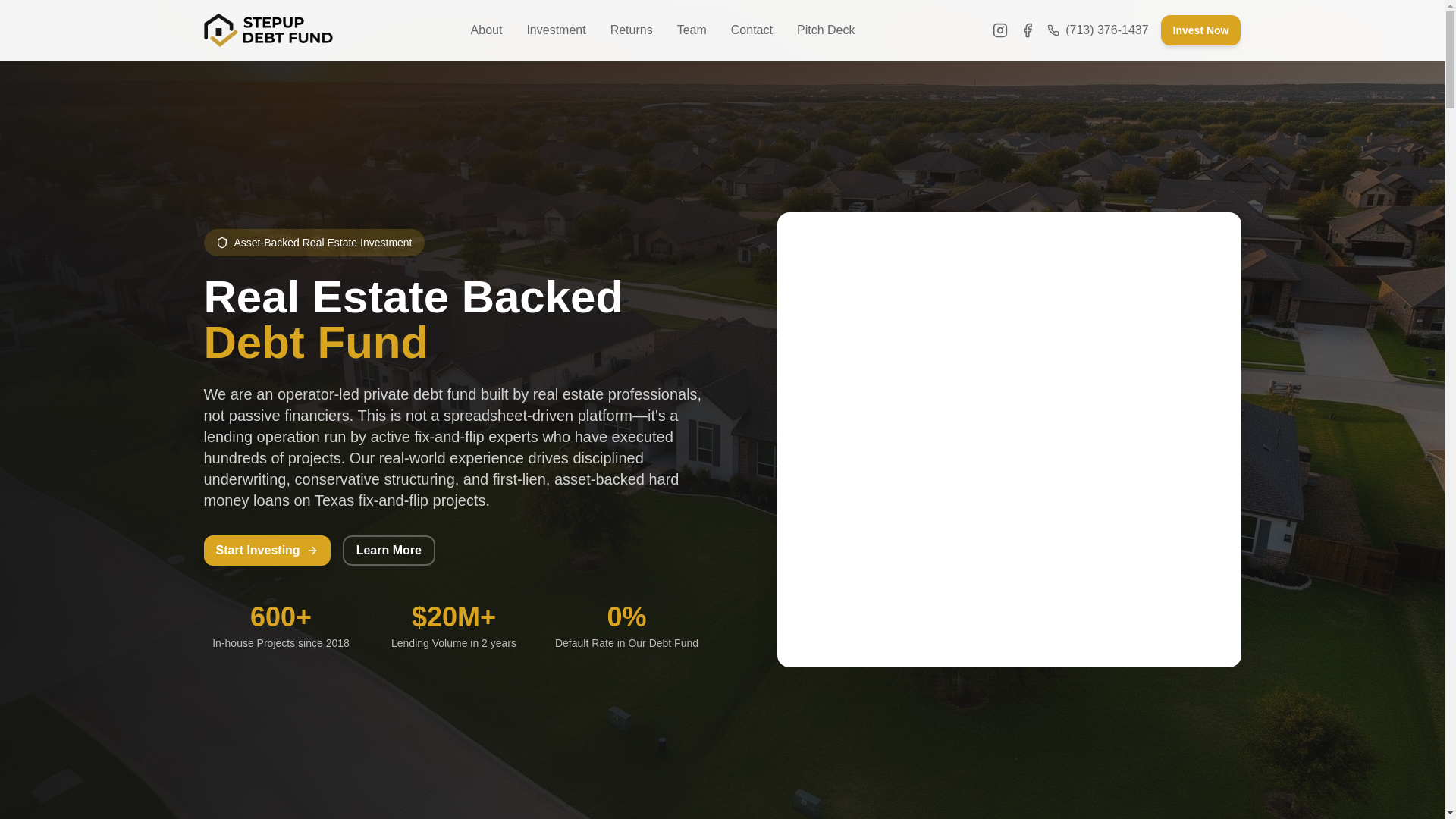 website screenshot of https://stepupdebtfund.com/