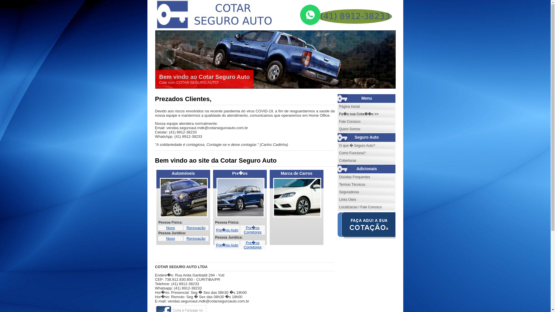 website screenshot of https://cotarseguroauto.pages.dev/